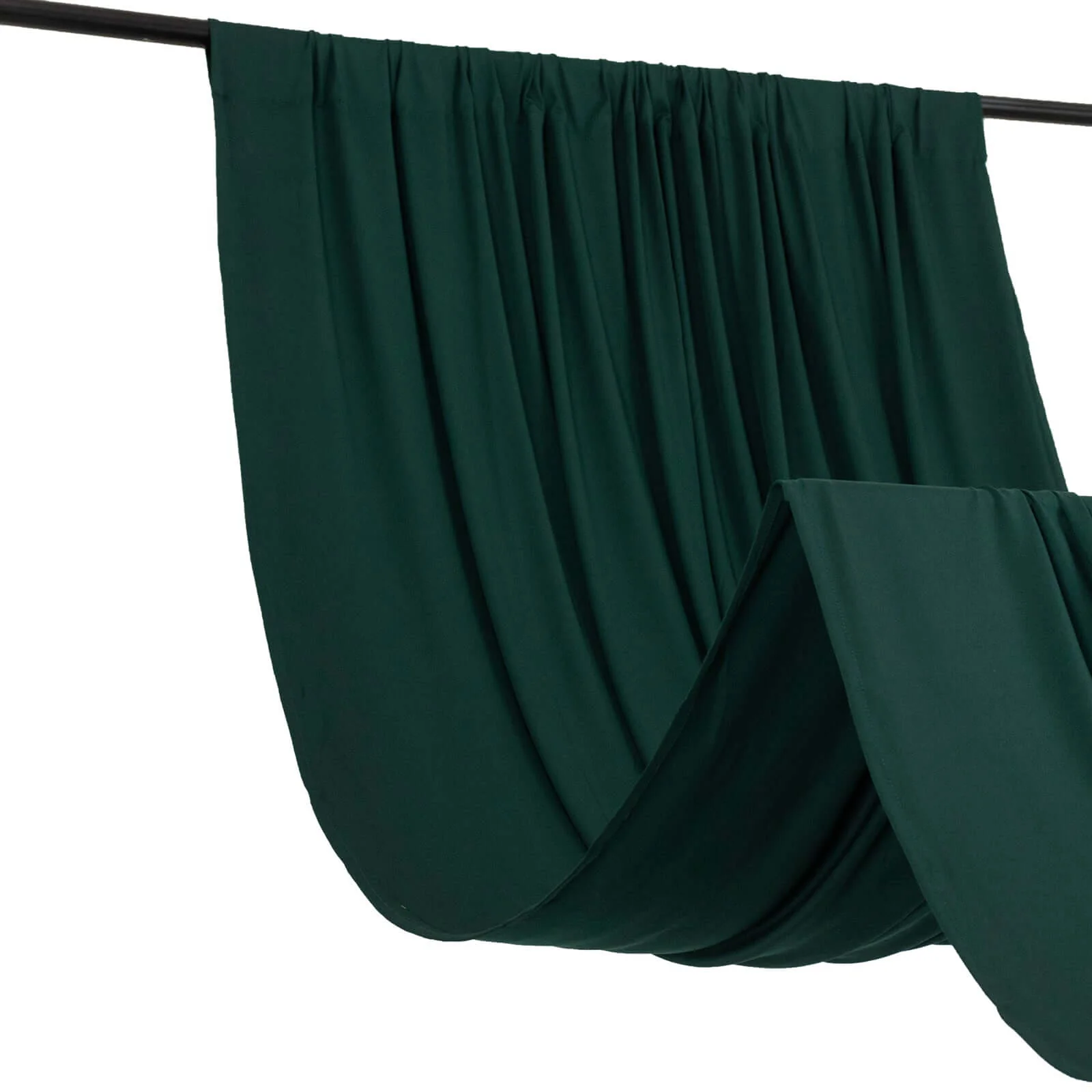 Hunter Emerald Green 4-Way Stretch Spandex Backdrop Drape Curtain, Wrinkle Free Event Divider Panel with Rod Pockets - 5ftx16ft - Image 3