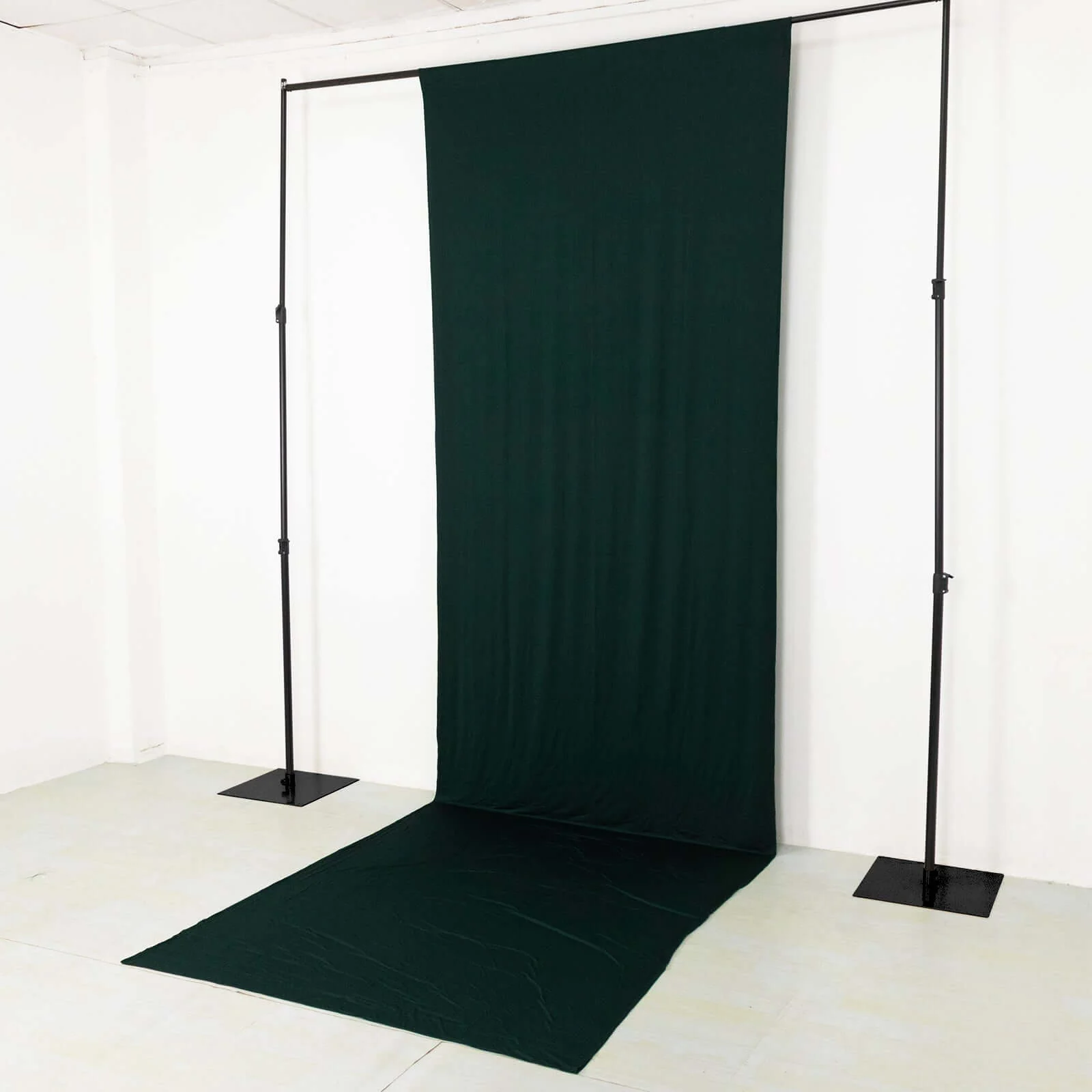 Hunter Emerald Green 4-Way Stretch Spandex Backdrop Drape Curtain, Wrinkle Free Event Divider Panel with Rod Pockets - 5ftx16ft - Image 7