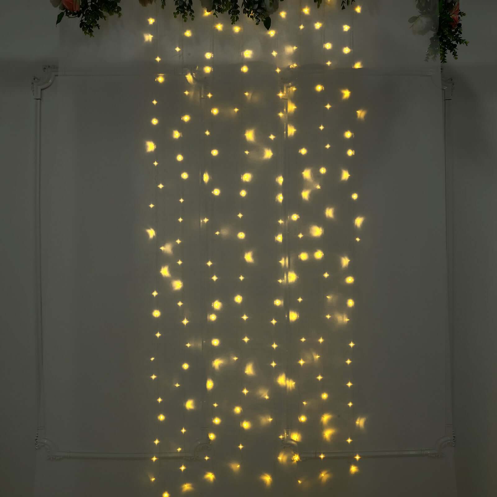 Warm White 192 LED Icicle Curtain Fairy String Lights with 8 Modes 5ftx8ft - Image 2