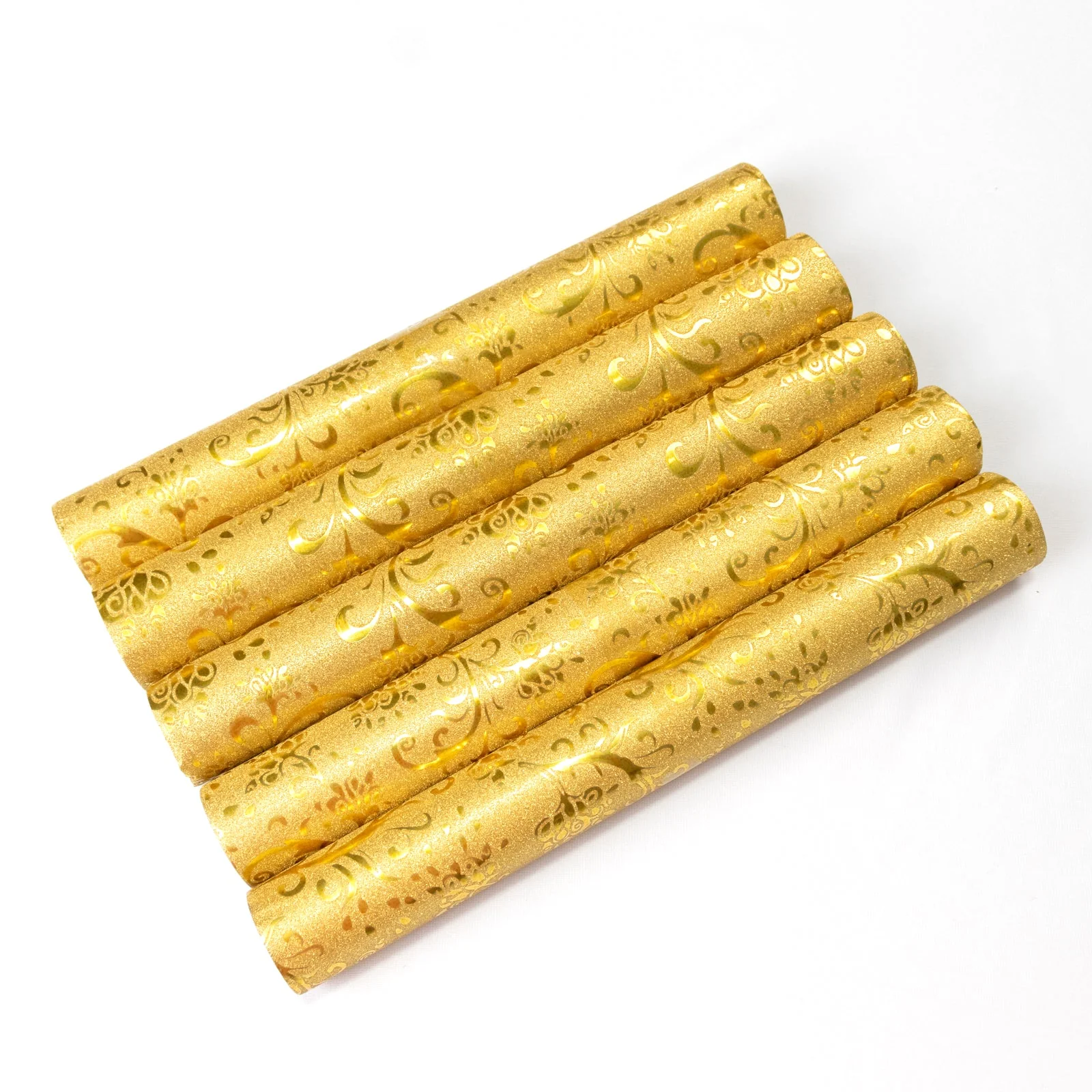 5 Pack Gold Glitter Paper Table Runners with Vintage Floral Vine Pattern - 10ft Disposable Wedding & Party Table Runners - Image 6