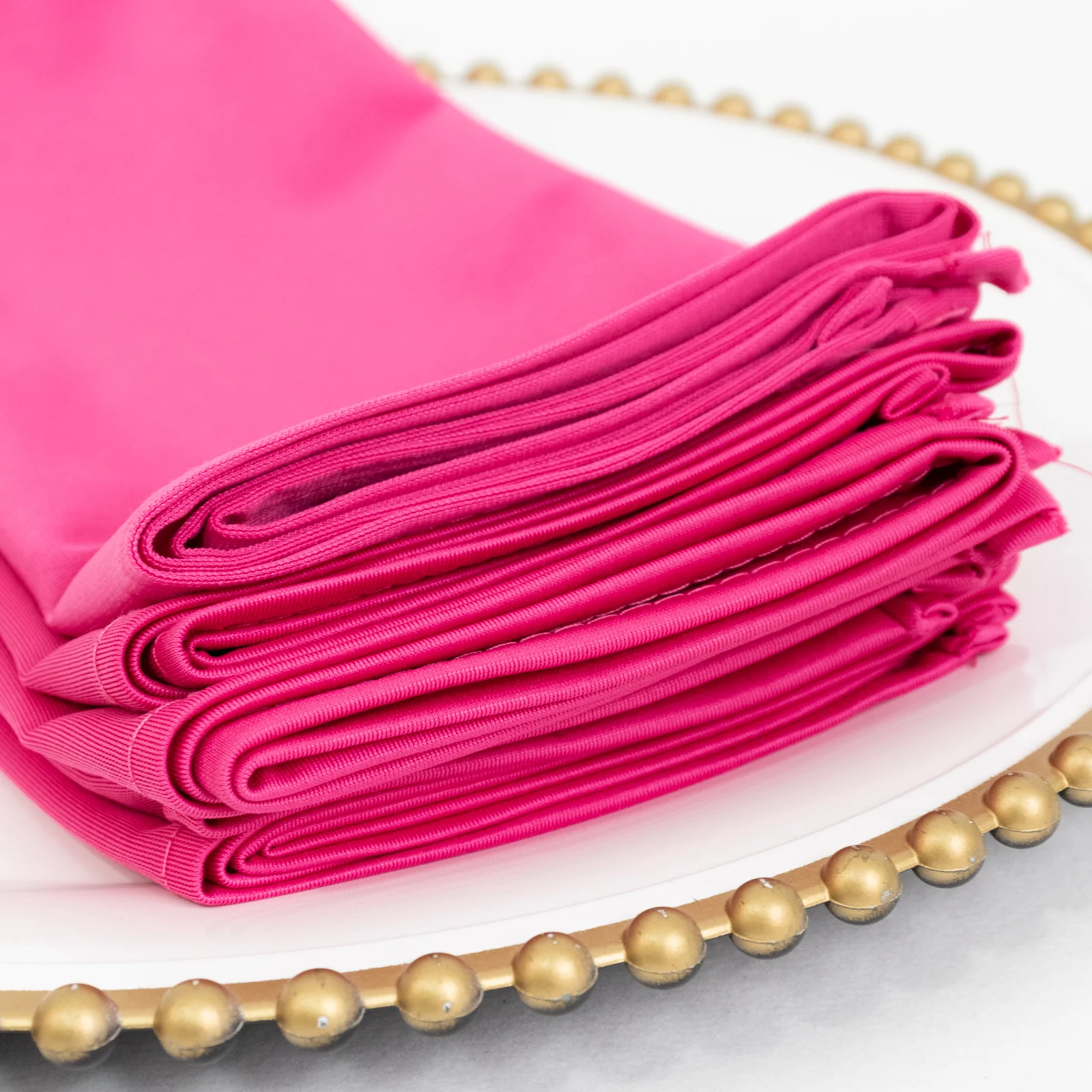 5 Pack Scuba Napkins 20"x20" Fuchsia - Wrinkle-Free & Reusable Cloth Napkins - Image 6