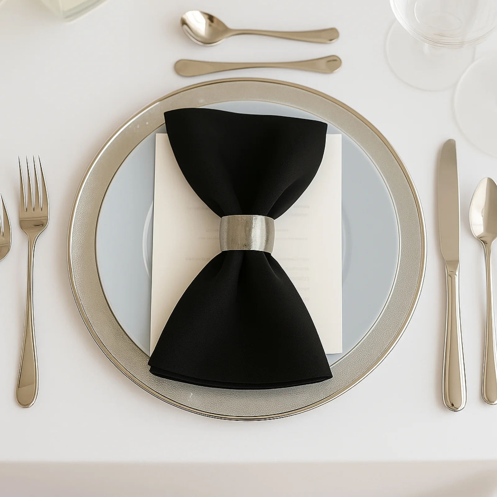 5 Pack Scuba Cloth Napkins – 17"x17" Black, Wrinkle-Free & Reusable Table Napkins - Image 3