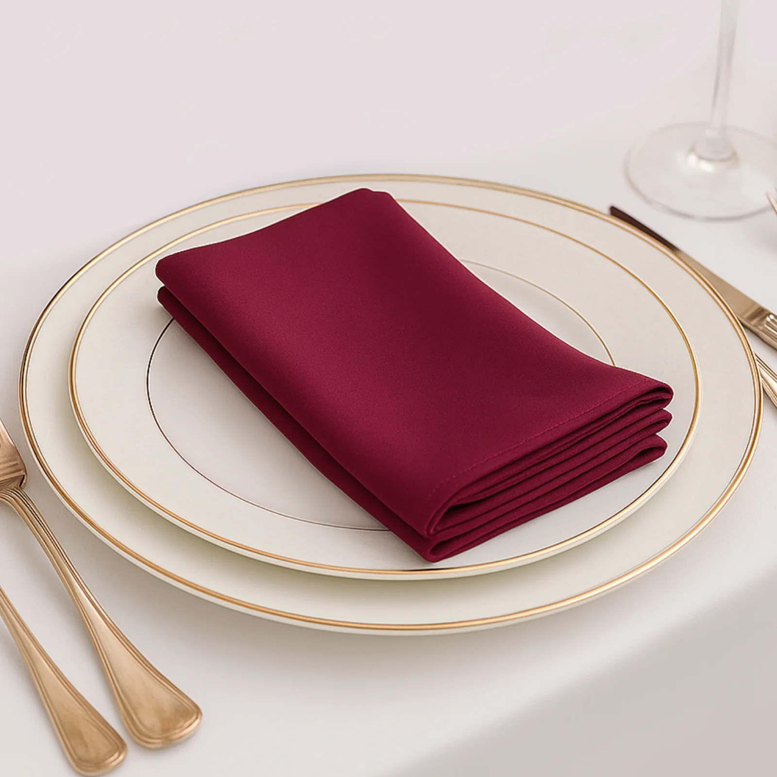 5 Pack Scuba Cloth Napkins – 17"x17" Burgundy, Wrinkle-Free & Reusable Table Napkins