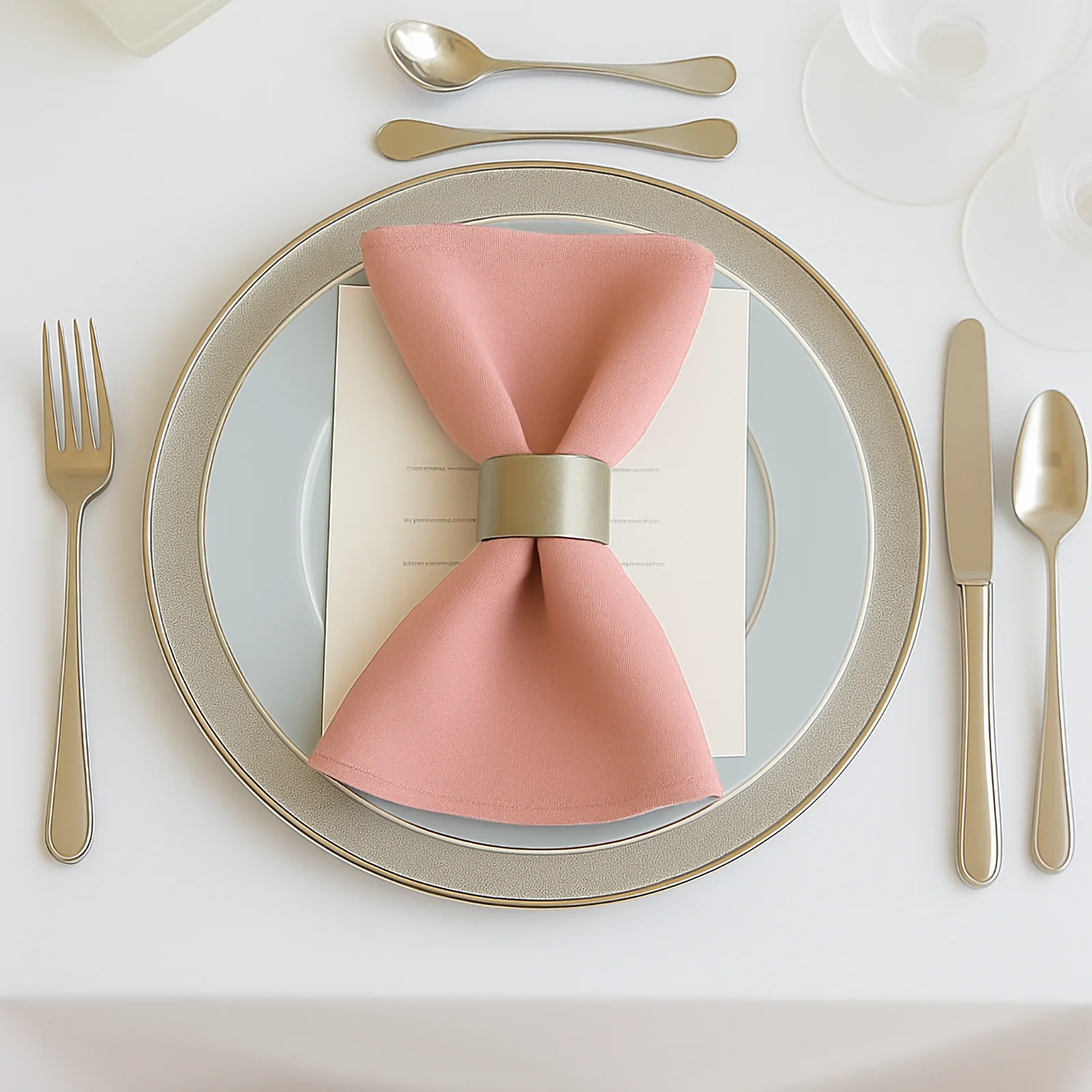 5 Pack Scuba Cloth Napkins – 17"x17" Dusty Rose, Wrinkle-Free & Reusable Table Napkins - Image 3