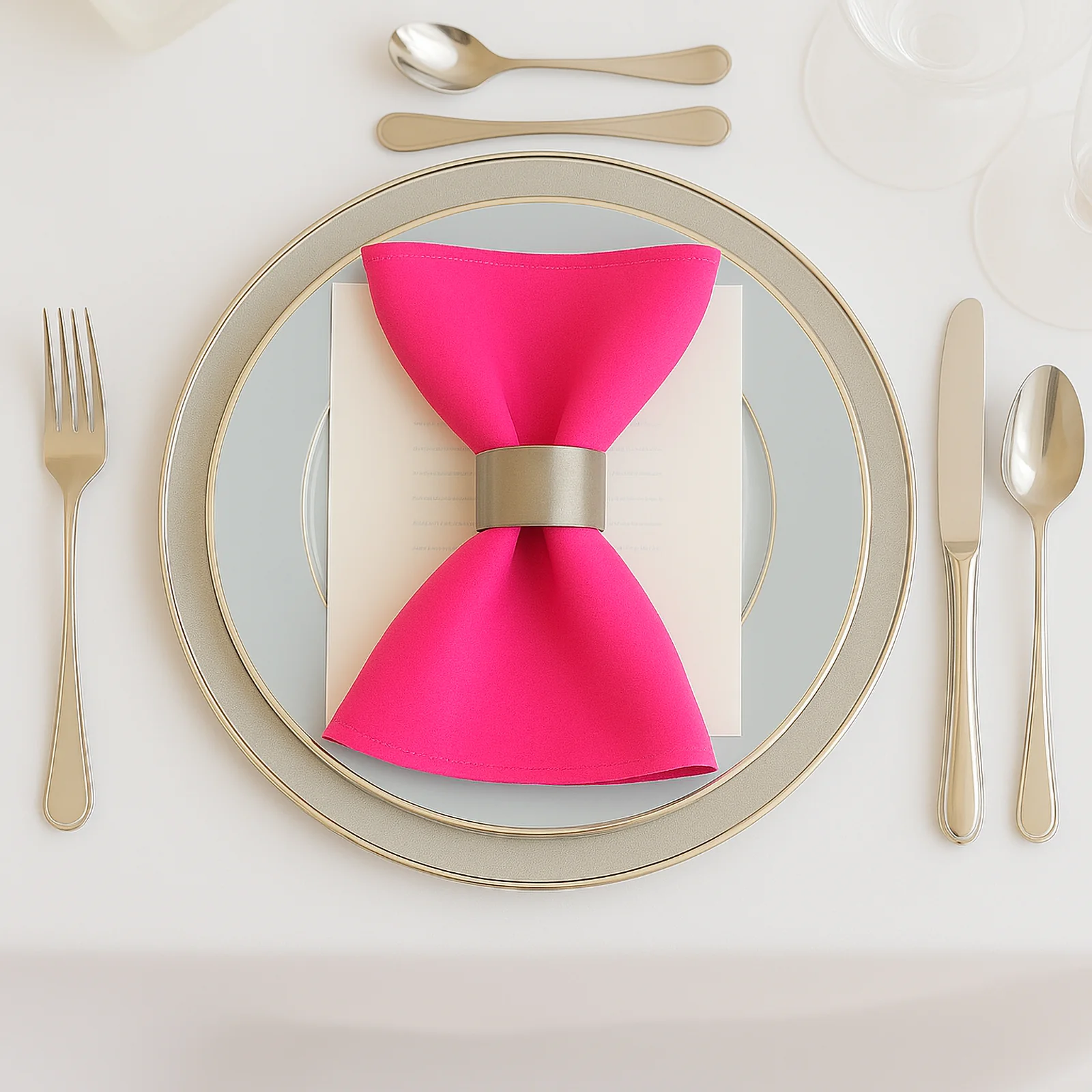 5 Pack Scuba Cloth Napkins – 17"x17" Fuchsia, Wrinkle-Free & Reusable Table Napkins - Image 3