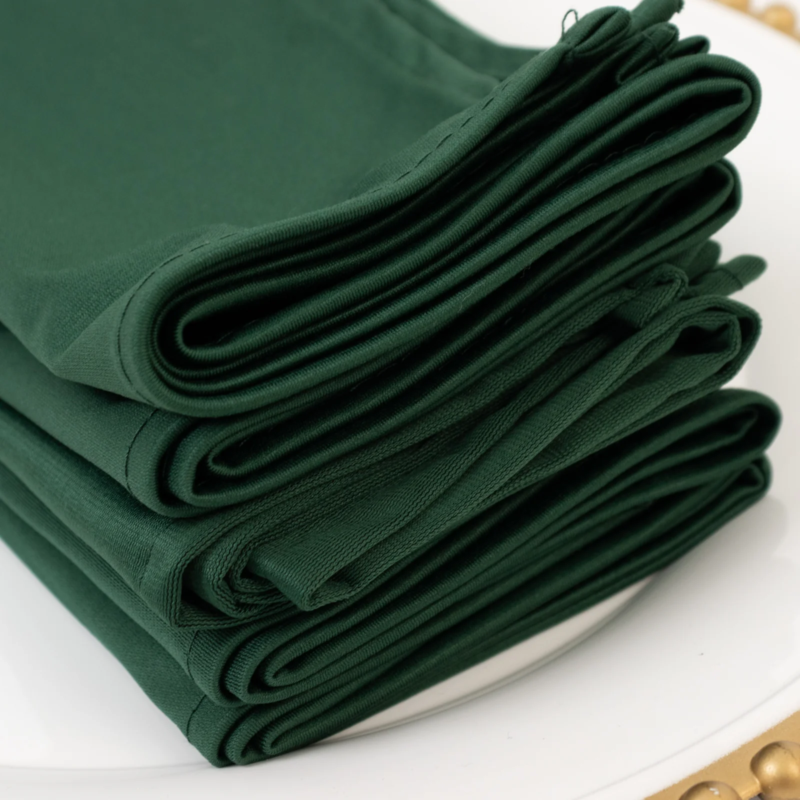 5 Pack Scuba Cloth Napkins – 17"x17" Hunter Emerald Green, Wrinkle-Free & Reusable Table Napkins - Image 2