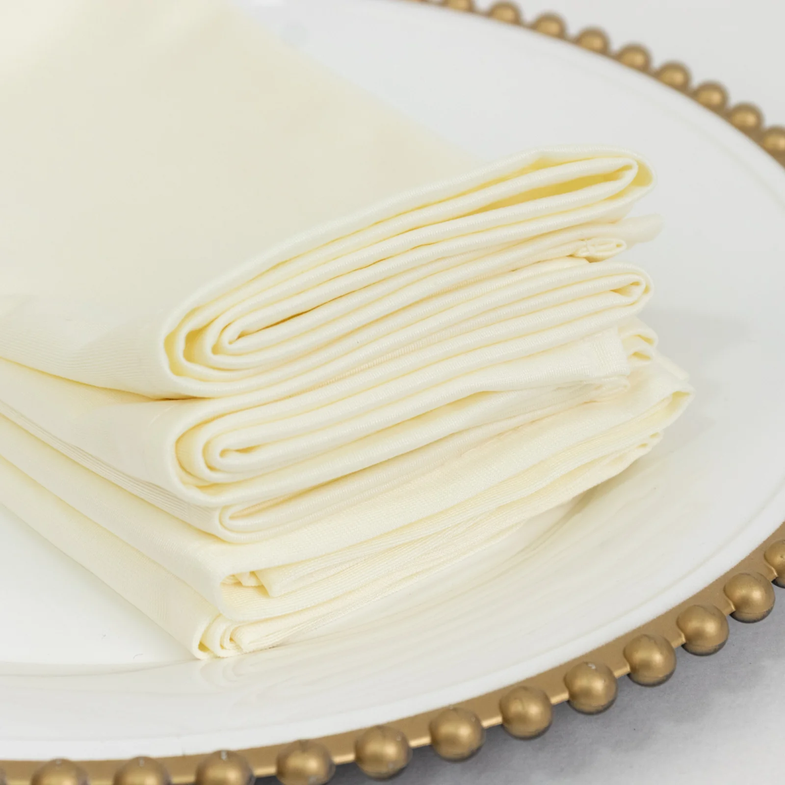 5 Pack Scuba Cloth Napkins – 17"x17" Ivory, Wrinkle-Free & Reusable Table Napkins - Image 2