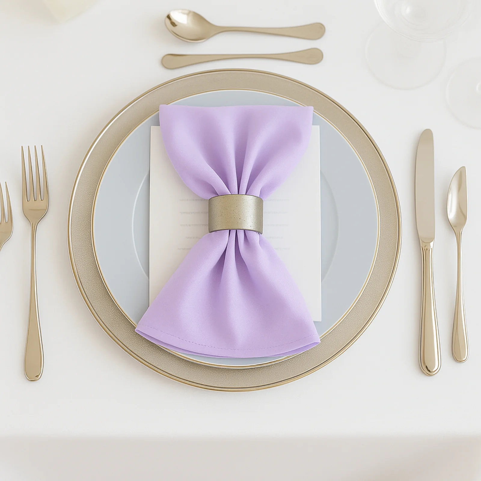 5 Pack Scuba Cloth Napkins – 17"x17" Lavender Lilac, Wrinkle-Free & Reusable Table Napkins - Image 3