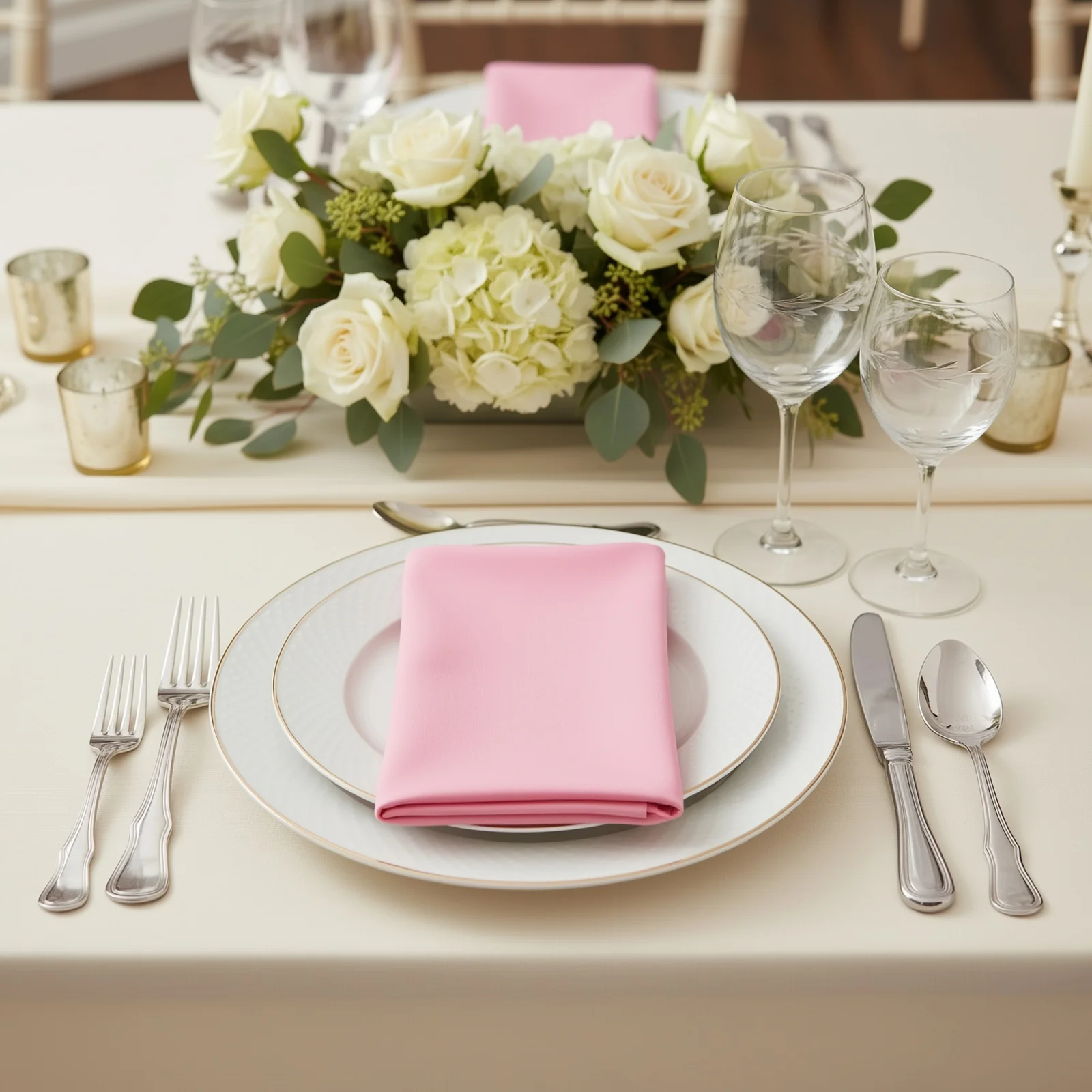 5 Pack Scuba Cloth Napkins – 17"x17" Pink, Wrinkle-Free & Reusable Table Napkins - Image 6