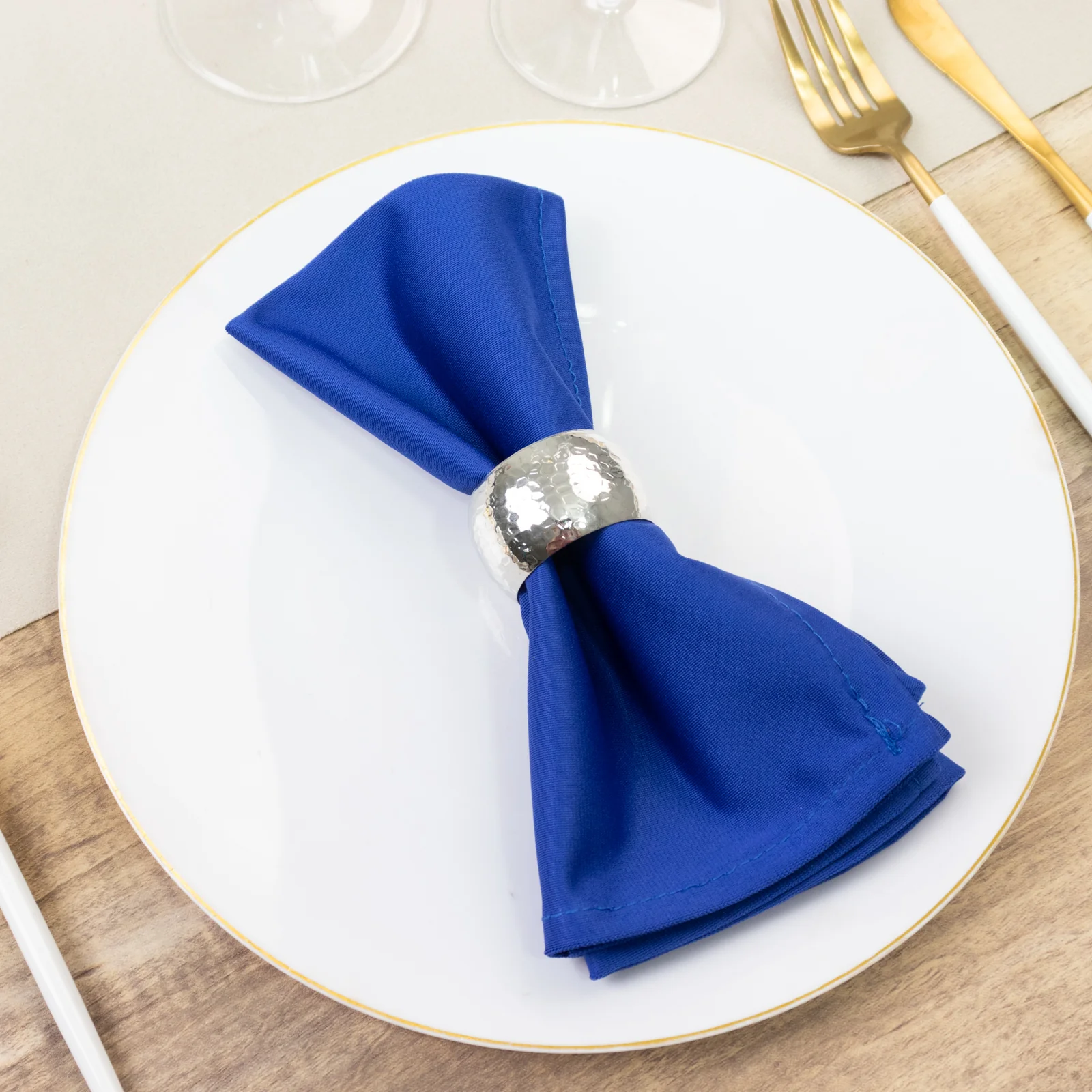 5 Pack Scuba Cloth Napkins – 17"x17" Royal Blue, Wrinkle-Free & Reusable Table Napkins - Image 9