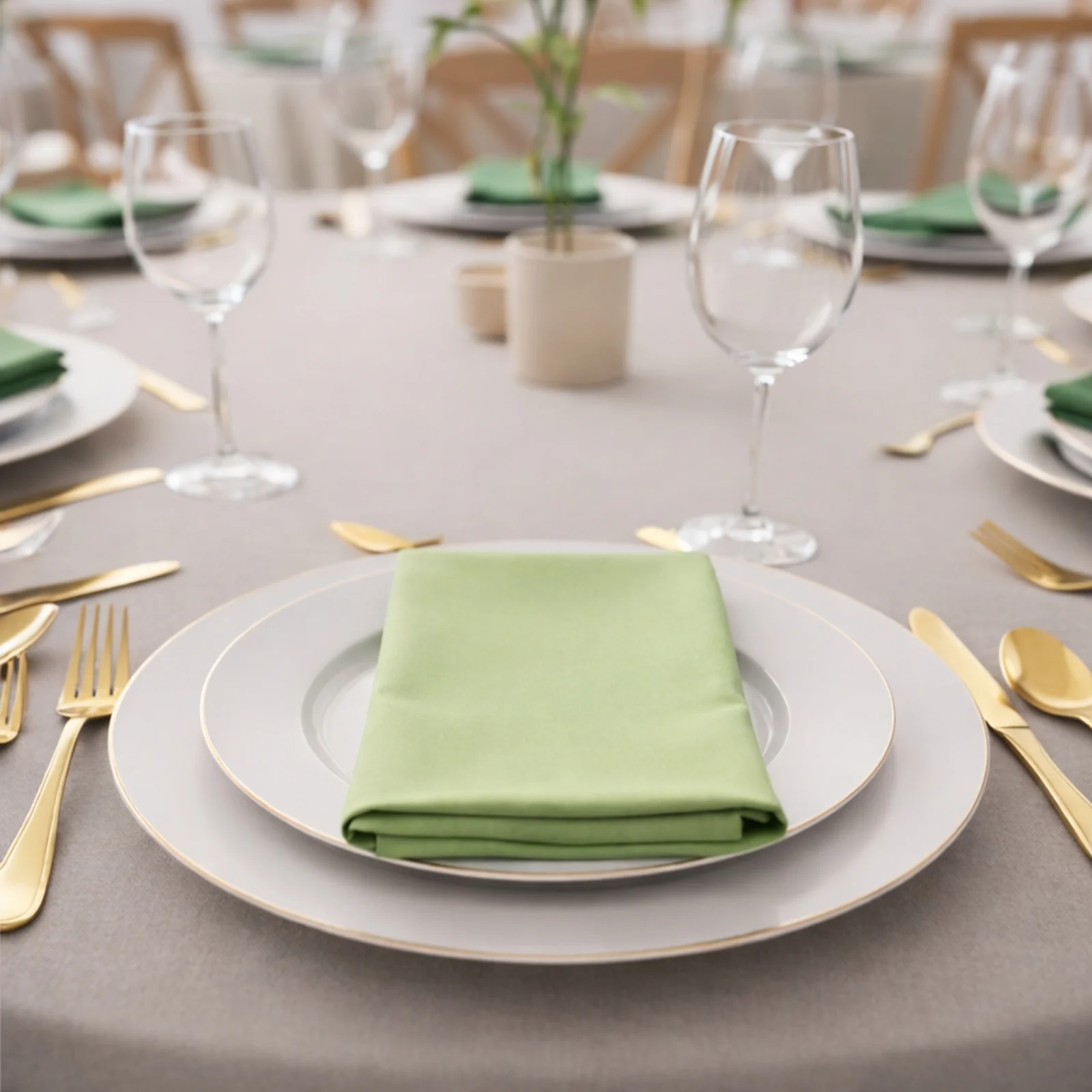 5 Pack Scuba Cloth Napkins – 17"x17" Sage Green, Wrinkle-Free & Reusable Table Napkins - Image 6