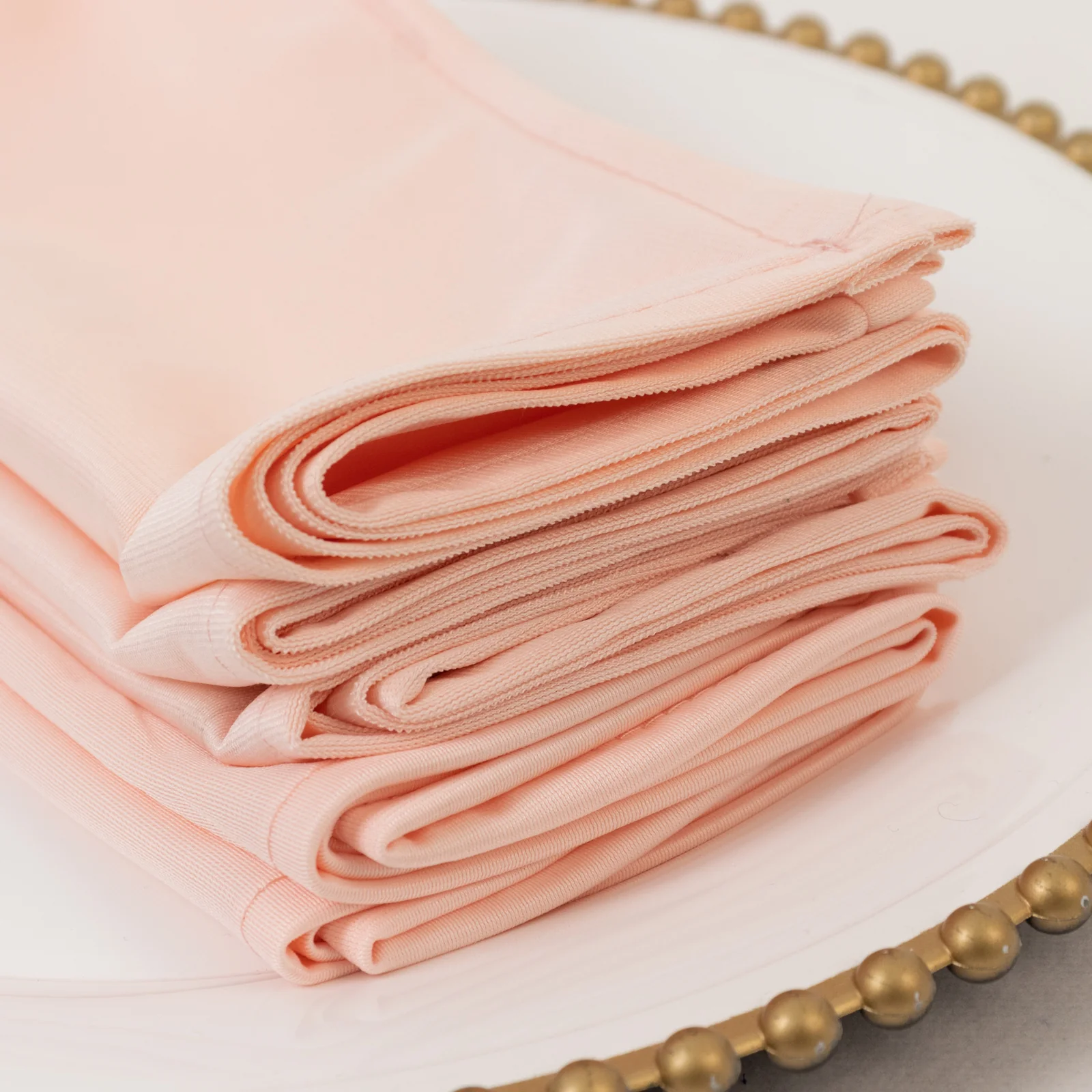 5 Pack Scuba Cloth Napkins – 17"x17" Blush, Wrinkle-Free & Reusable Table Napkins - Image 2