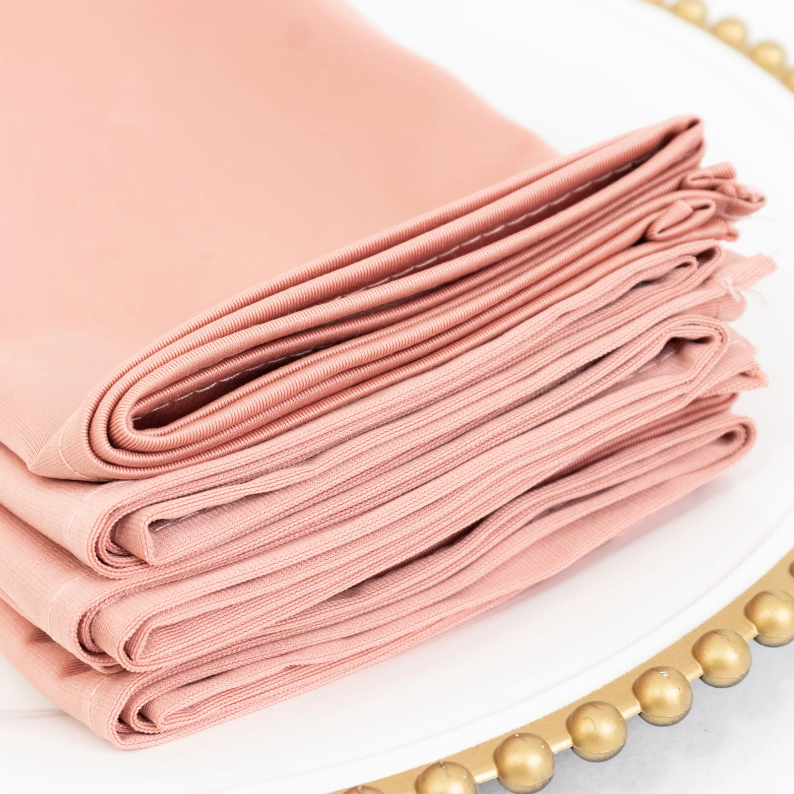 5 Pack Scuba Napkins 20"x20" Dusty Rose - Wrinkle-Free & Reusable Cloth Napkins - Image 6