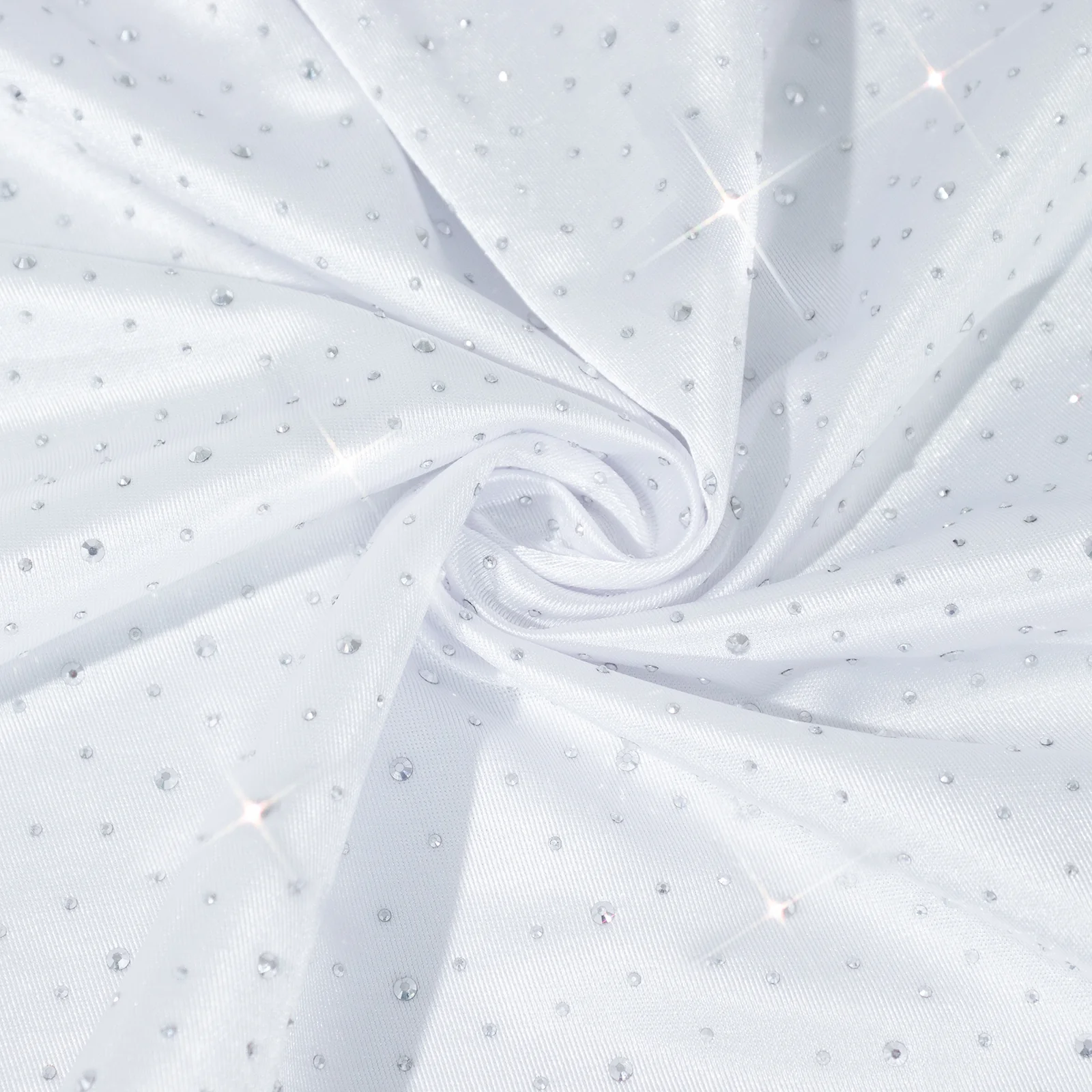 5-Pack Scuba Polyester Napkins with Rhinestone Accents – White 20"x20" Wrinkle-Free Reusable Cloth Napkins - Image 6
