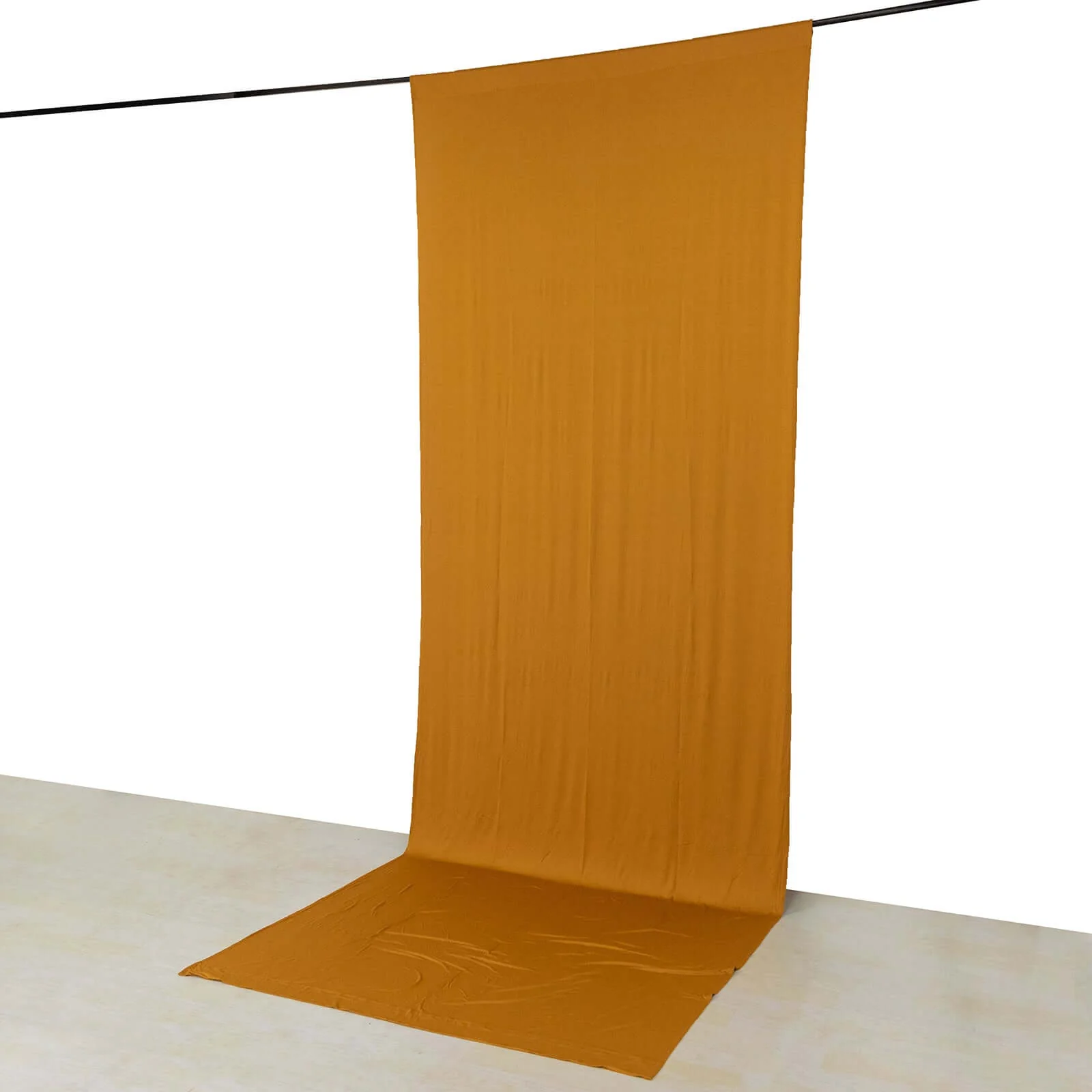Gold 4-Way Stretch Spandex Backdrop Drape Curtain, Wrinkle Free Event Divider Panel with Rod Pockets - 5ftx14ft - Image 3