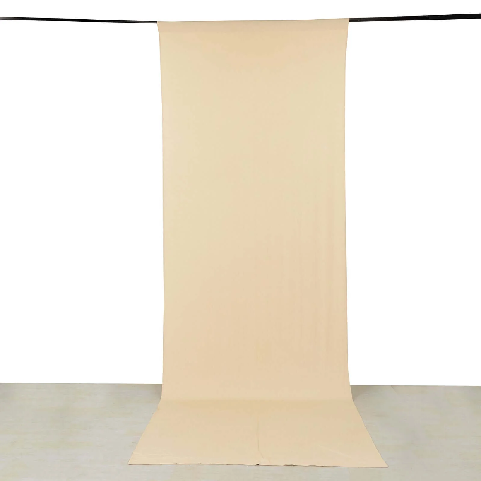 Beige 4-Way Stretch Spandex Backdrop Drape Curtain, Wrinkle Free Event Divider Panel with Rod Pockets - 5ftx14ft - Image 2