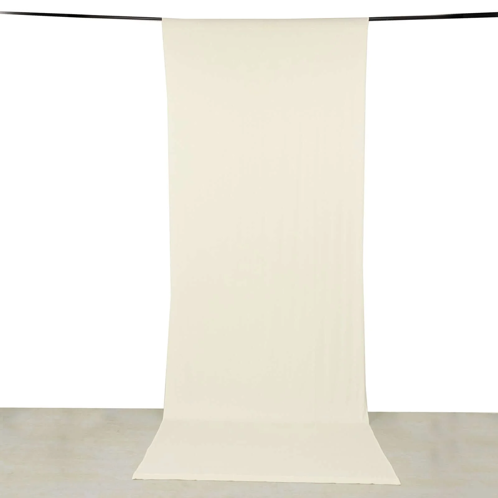 Ivory 4-Way Stretch Spandex Backdrop Drape Curtain, Wrinkle Free Event Divider Panel with Rod Pockets - 5ftx14ft - Image 2