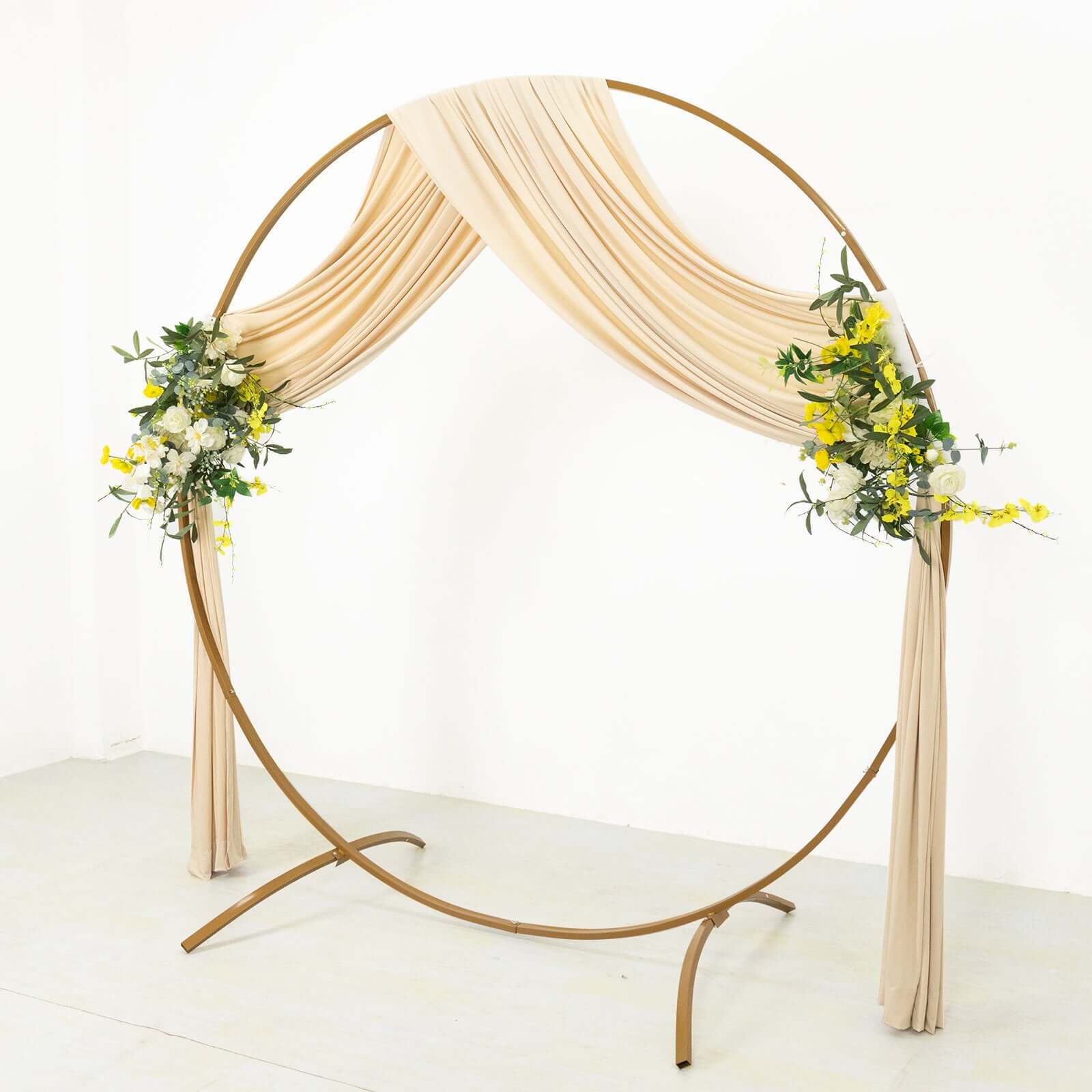 Beige 4-Way Stretch Spandex Backdrop Drape Curtain, Wrinkle Free Event Divider Panel with Rod Pockets - 5ftx18ft - Image 3