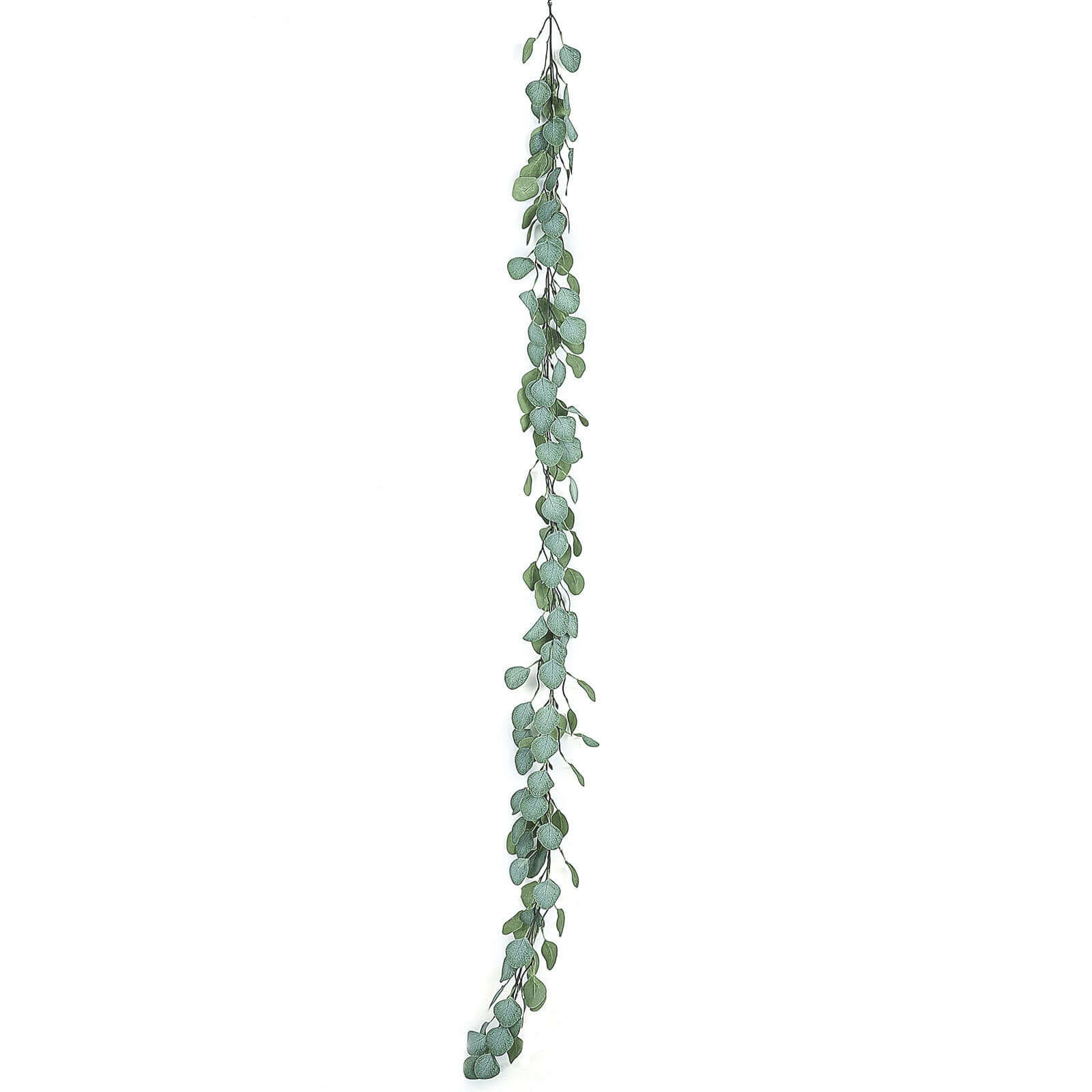 Frosted Green Artificial Silk Eucalyptus Leaf Garland Vine 6.5ft - Image 6