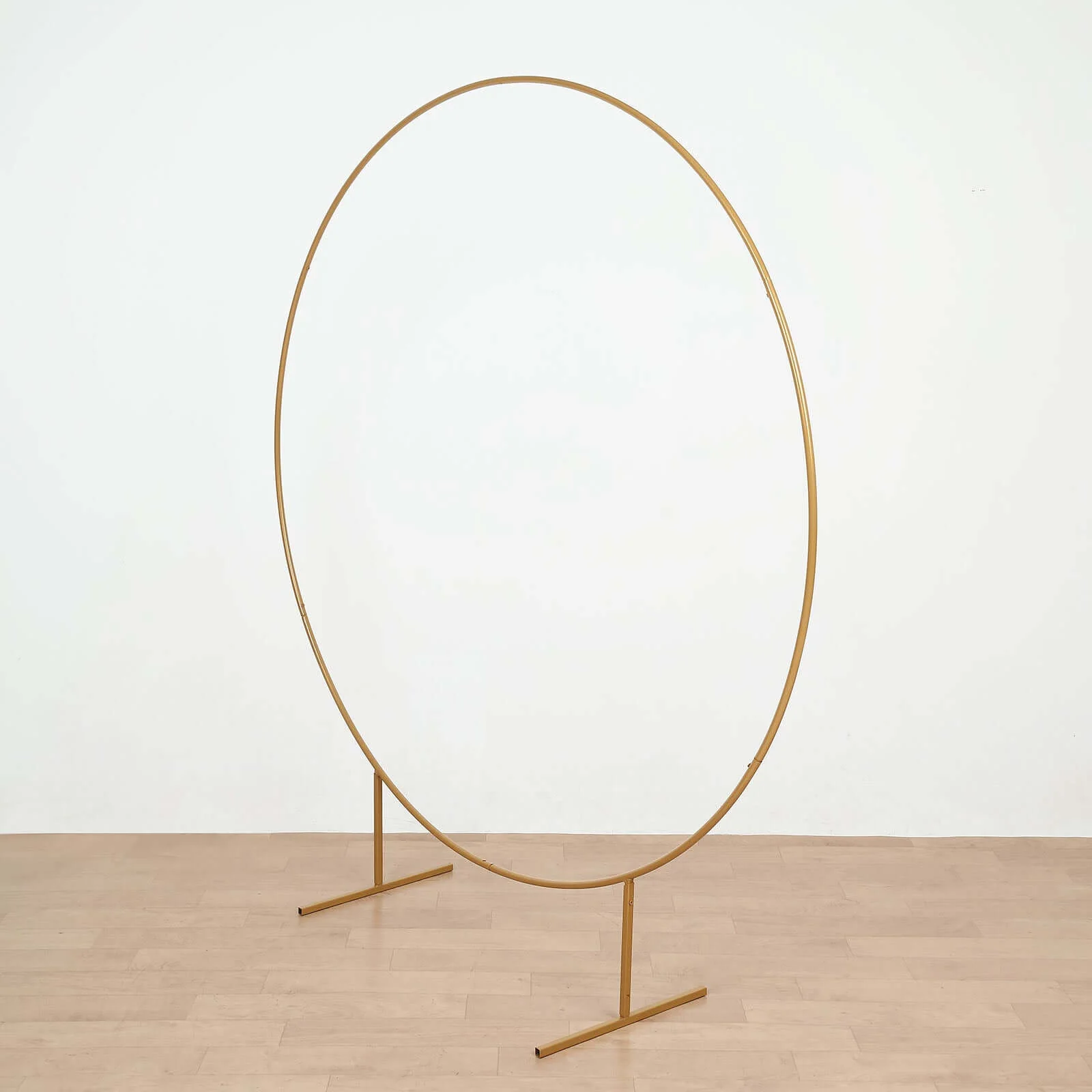Gold Metal Floral Balloon Garland Hoop, Round Backdrop Frame, Circle Wedding Arch 6.5ft - Image 2