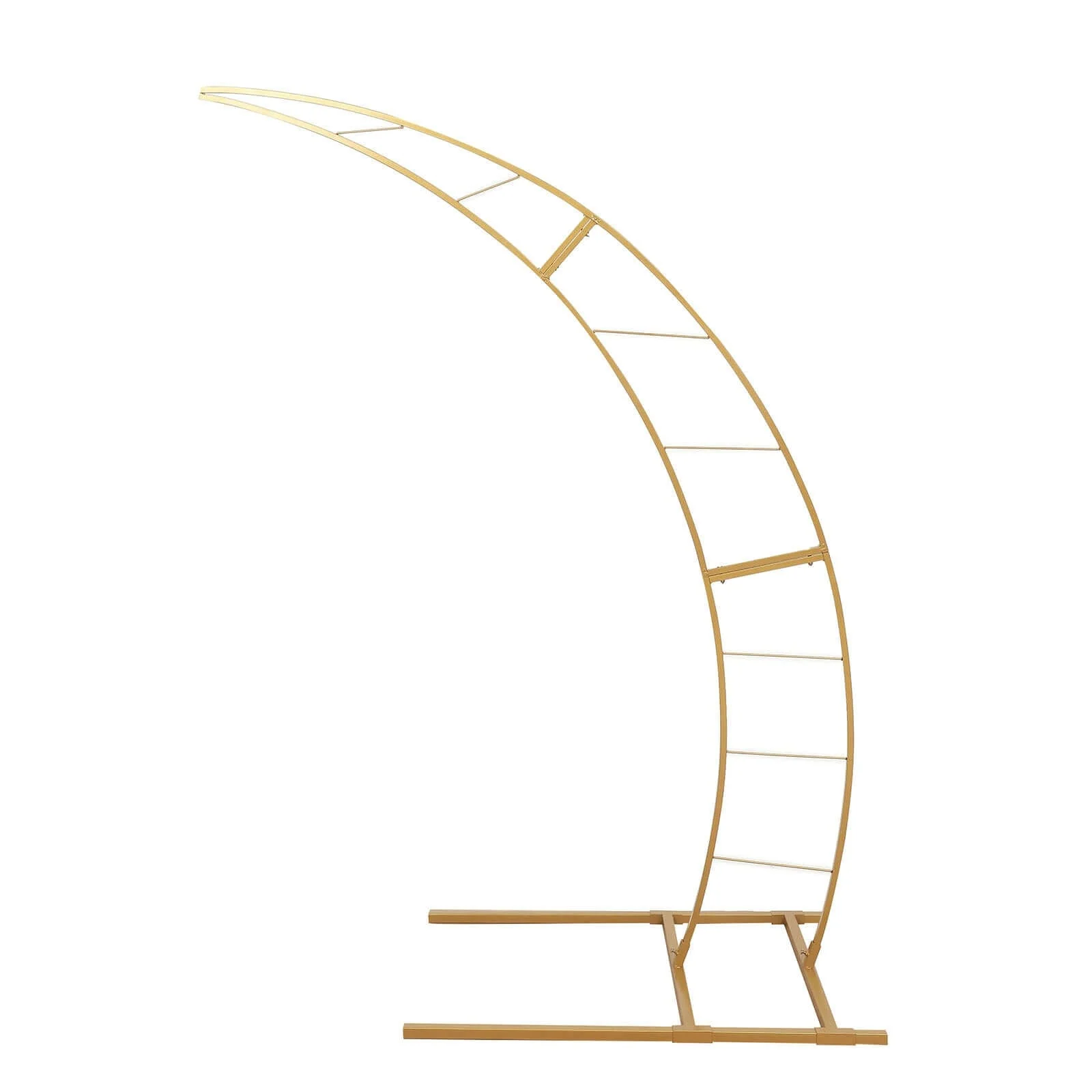 Gold Metal Half Crescent Moon Wedding Arch Flower Stand, Curved Arbor Balloon Frame 6.5ft - Image 5