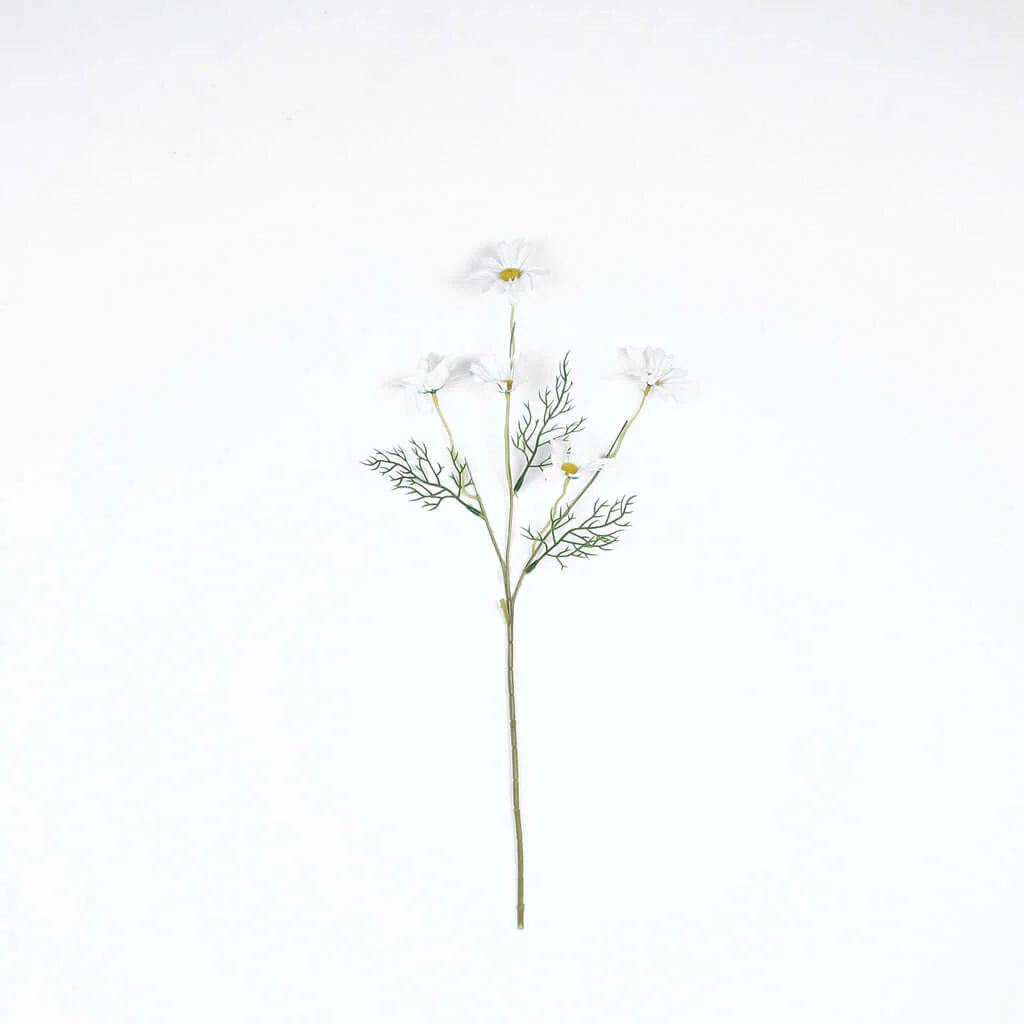 6 Bushes White Artificial Silk Daisy Flower Stem Bouquet Branches - Image 6