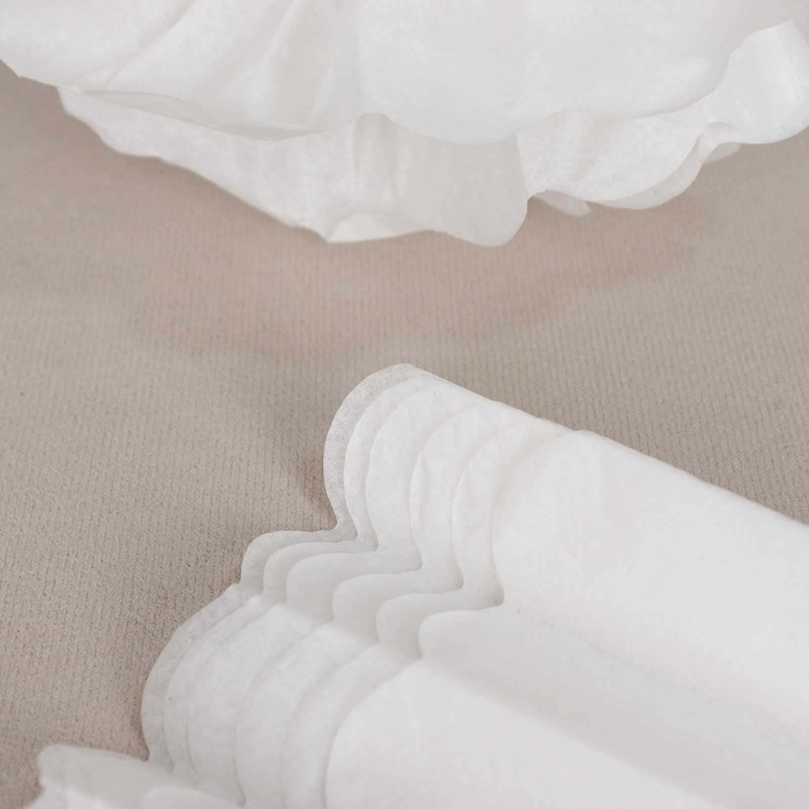 6 Pack White Tissue Paper Pom Poms Flower Balls, Ceiling Wall Hanging Decorations 10" - Image 10