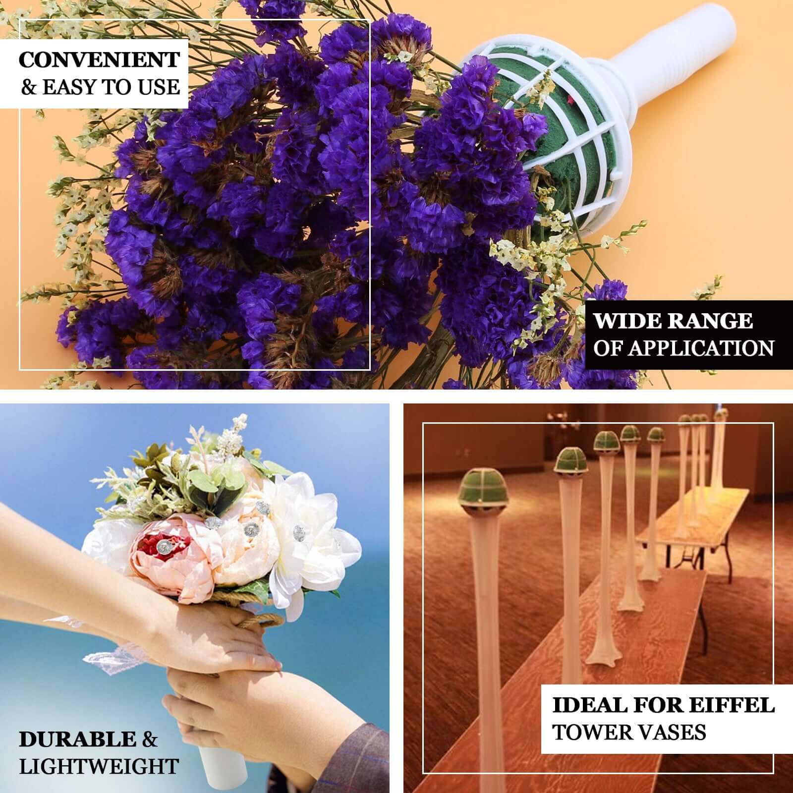 6 Pack Foam DIY Flower Bouquet Holders, DIY Centerpiece Filler 7" - Image 4