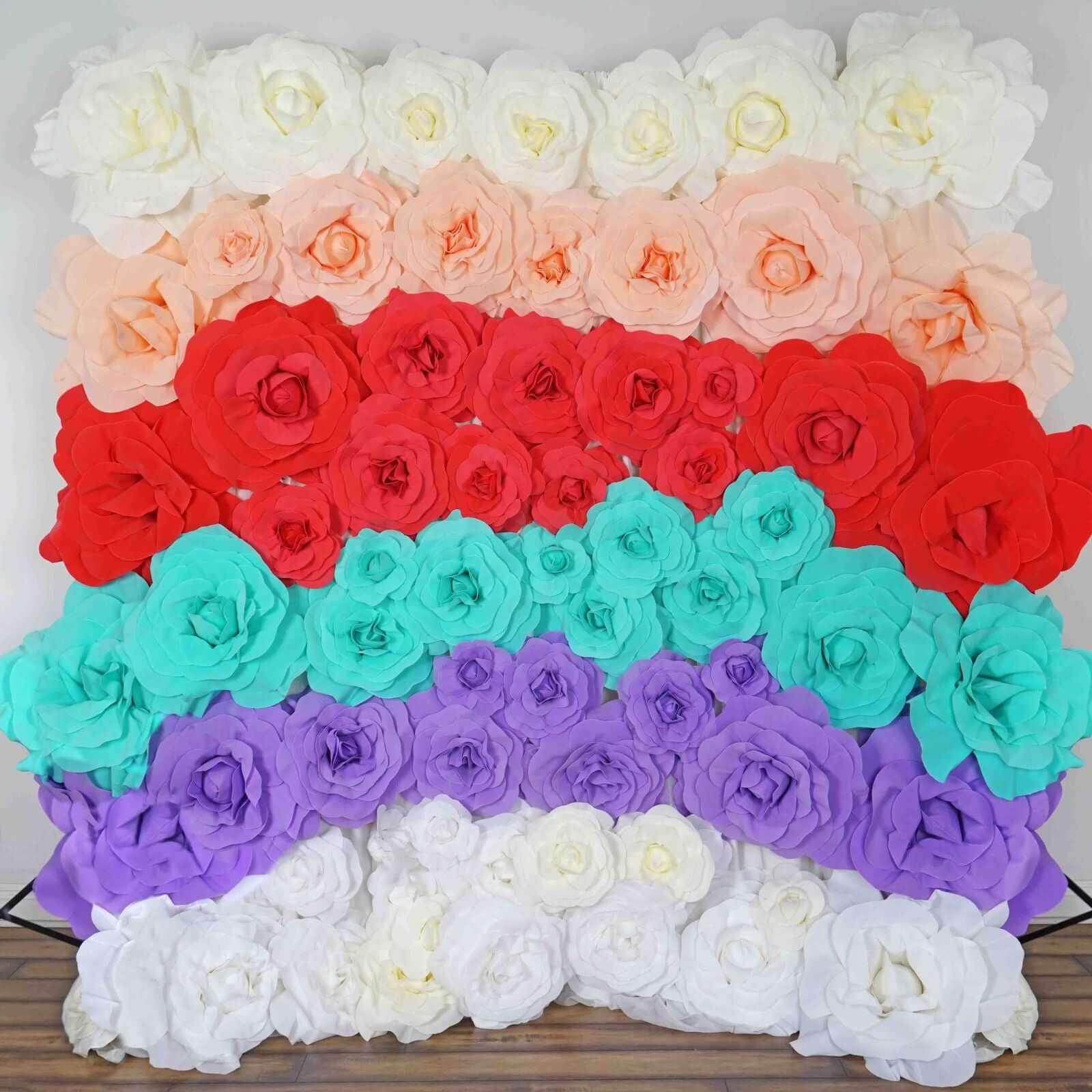 6 Pack White Real Touch Artificial Foam DIY Craft Roses 8" - Image 6