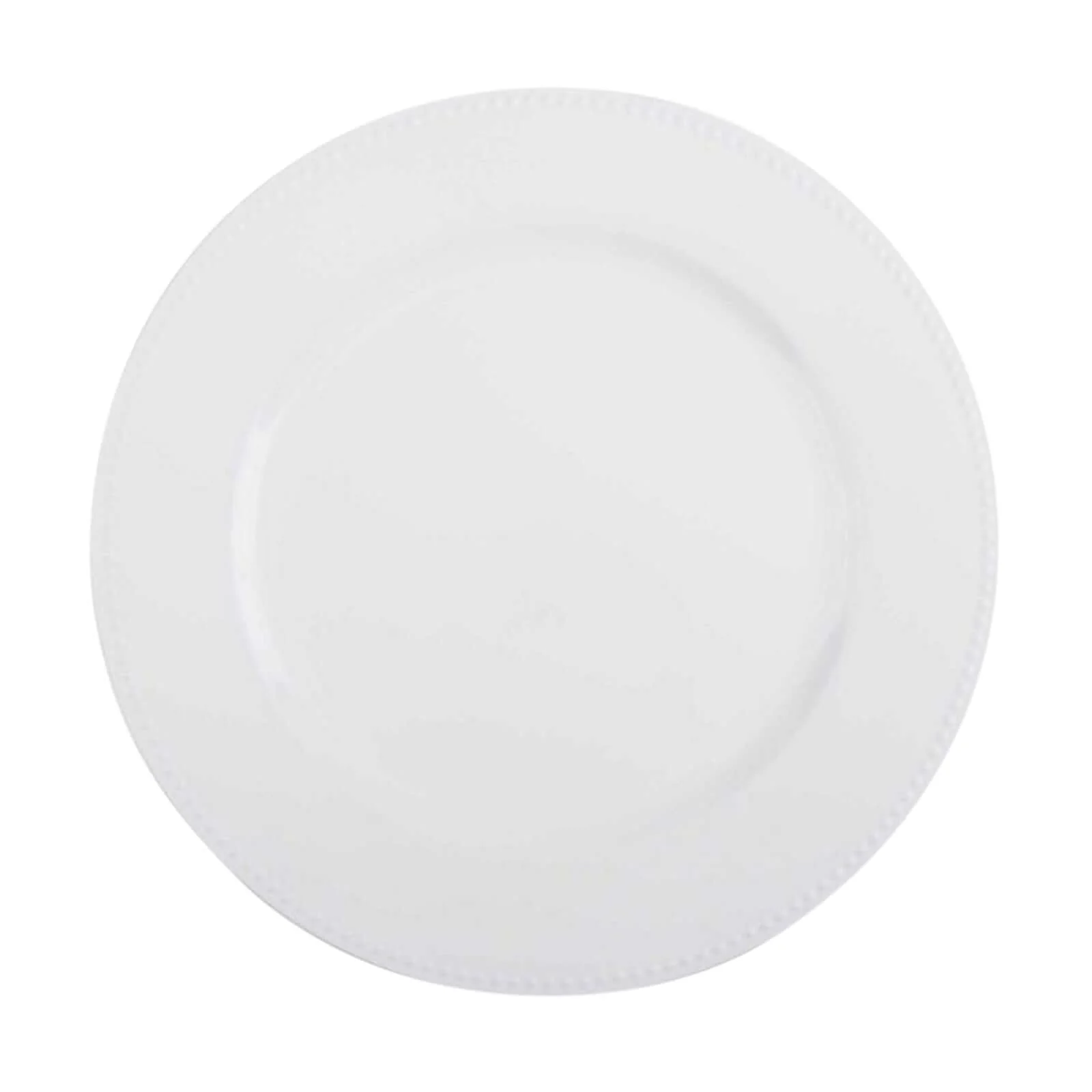 6-Pack Acrylic Charger Plates 13" Round White Beaded Rim - Dinner Charger Event Tabletop Decor - Image 6