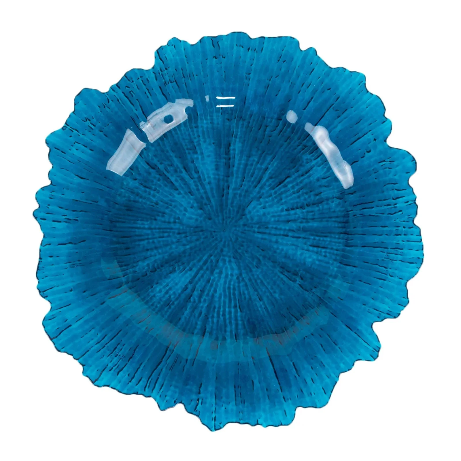 6-Pack Acrylic Plastic Charger Plates 13" Round Transparent Navy Blue Reef Design - Decorative Dinner Charger Tableware - Image 5