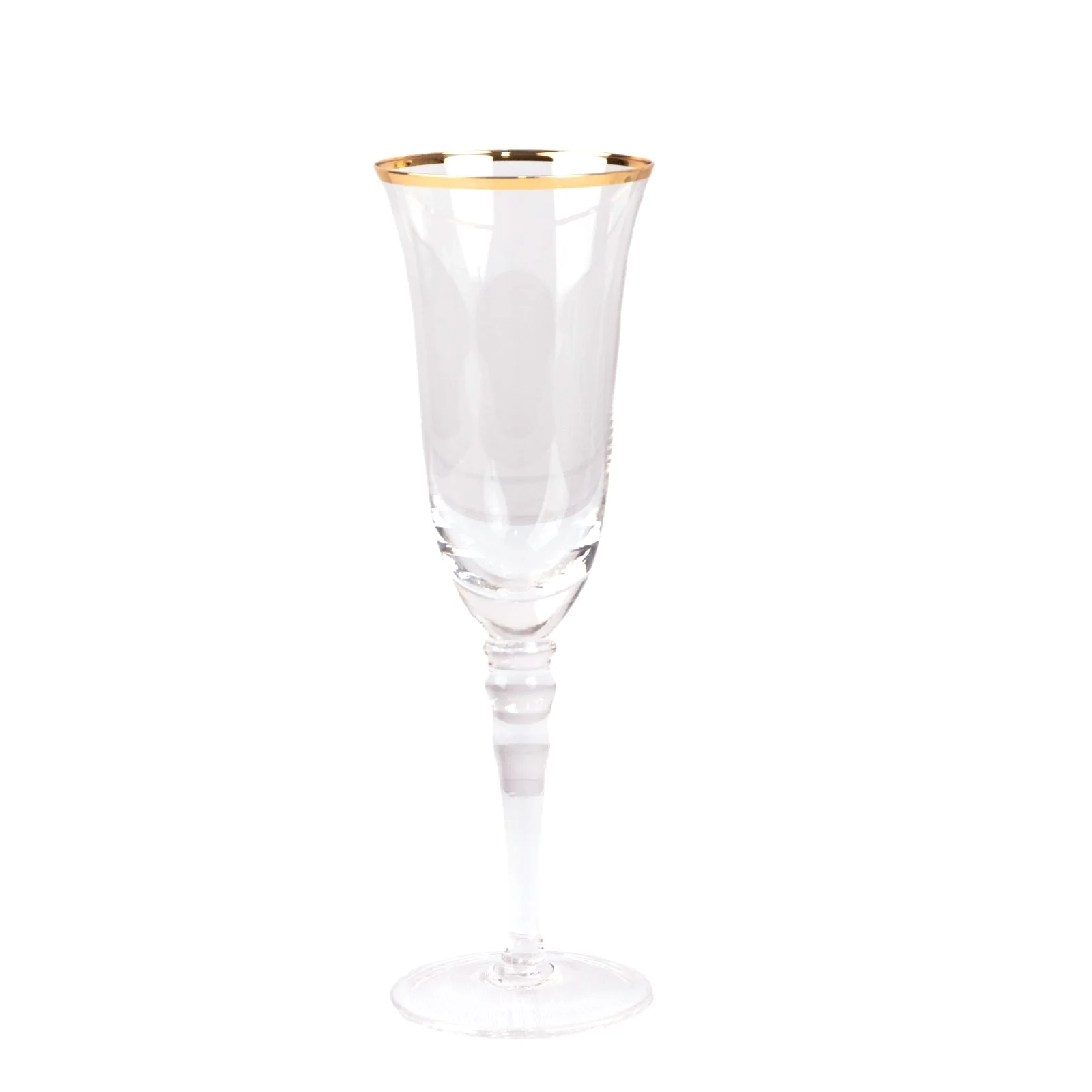 6-Pack Clear Champagne Flute Glasses 6oz Gold Rimmed Design with Long Beaded Stem 8.5" - Crystal Glasses for Toasting & Cocktails - Image 7