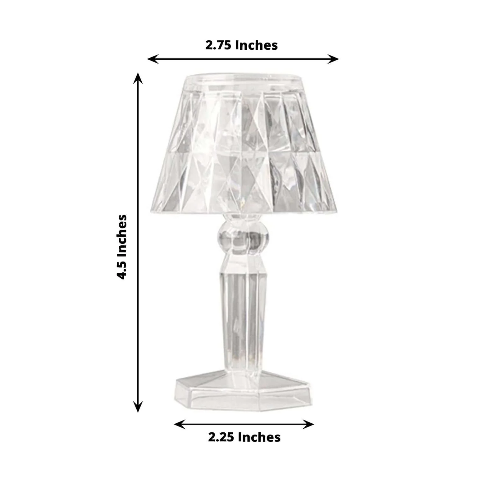 6-Pack Clear Crystal Acrylic LED Desk Lamps 4.5" Warm White Design - Decorative Accent Night Lights - Image 3