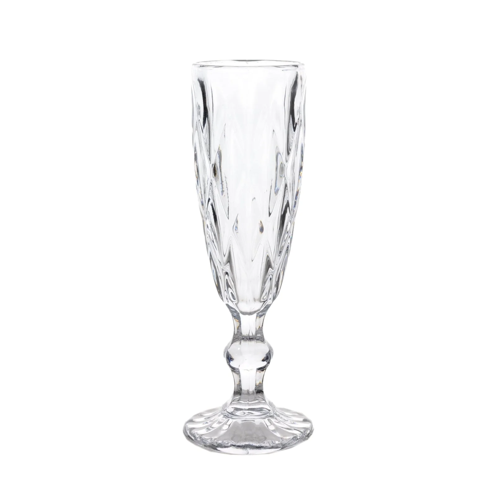 6-Pack Crystal Cut Champagne Flute Glasses 6oz Textured Design Clear 8" - Wine Goblets for Toasts & Celebrations - Image 8