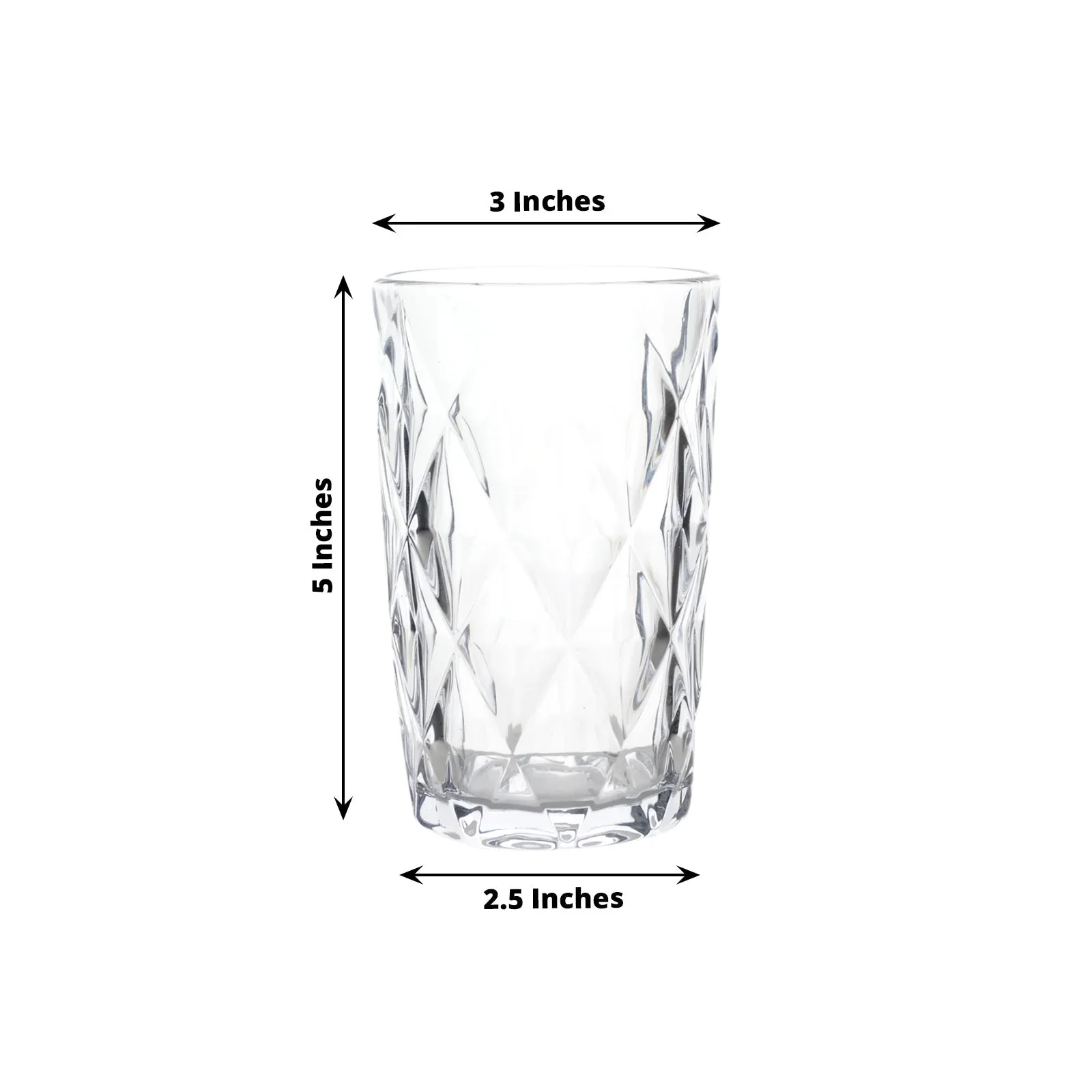 6-Pack Crystal Cut Whiskey Glasses 12oz Textured Design with Heavy Base Clear 5" - Highball Tumblers for Cocktails & Drinks - Image 2