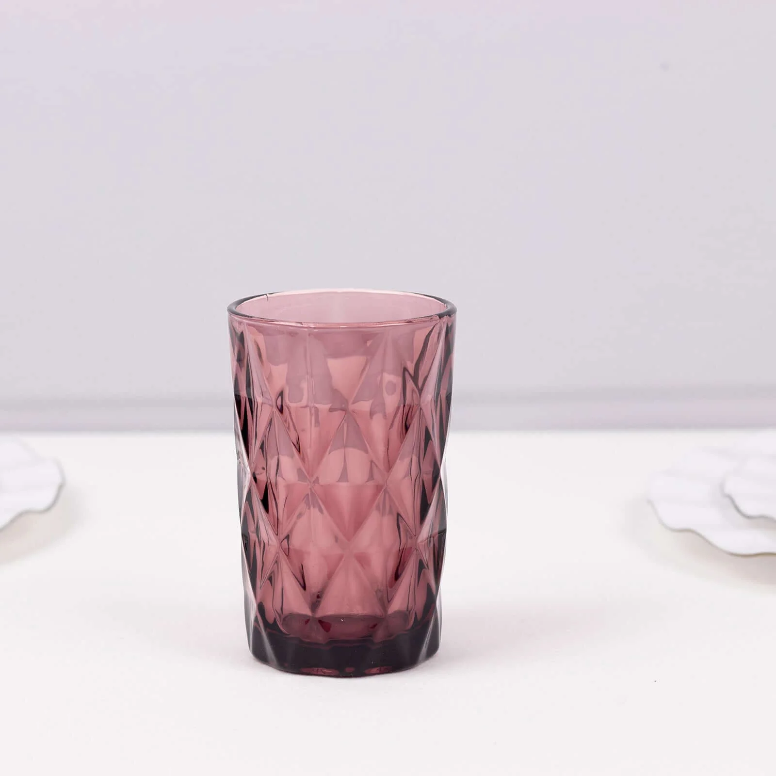 6-Pack Crystal Cut Whiskey Glasses 12oz Textured Design with Heavy Base Dusty Rose 5" - Highball Tumblers for Cocktails & Drinks - Image 10