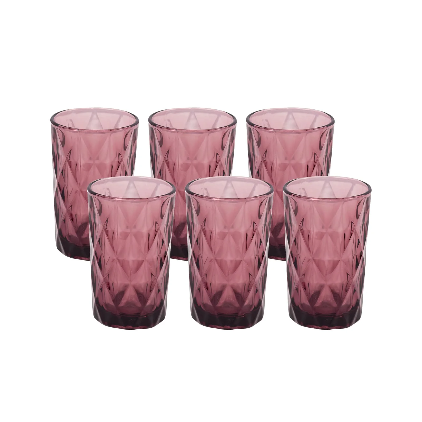 6-Pack Crystal Cut Whiskey Glasses 12oz Textured Design with Heavy Base Dusty Rose 5" - Highball Tumblers for Cocktails & Drinks - Image 6