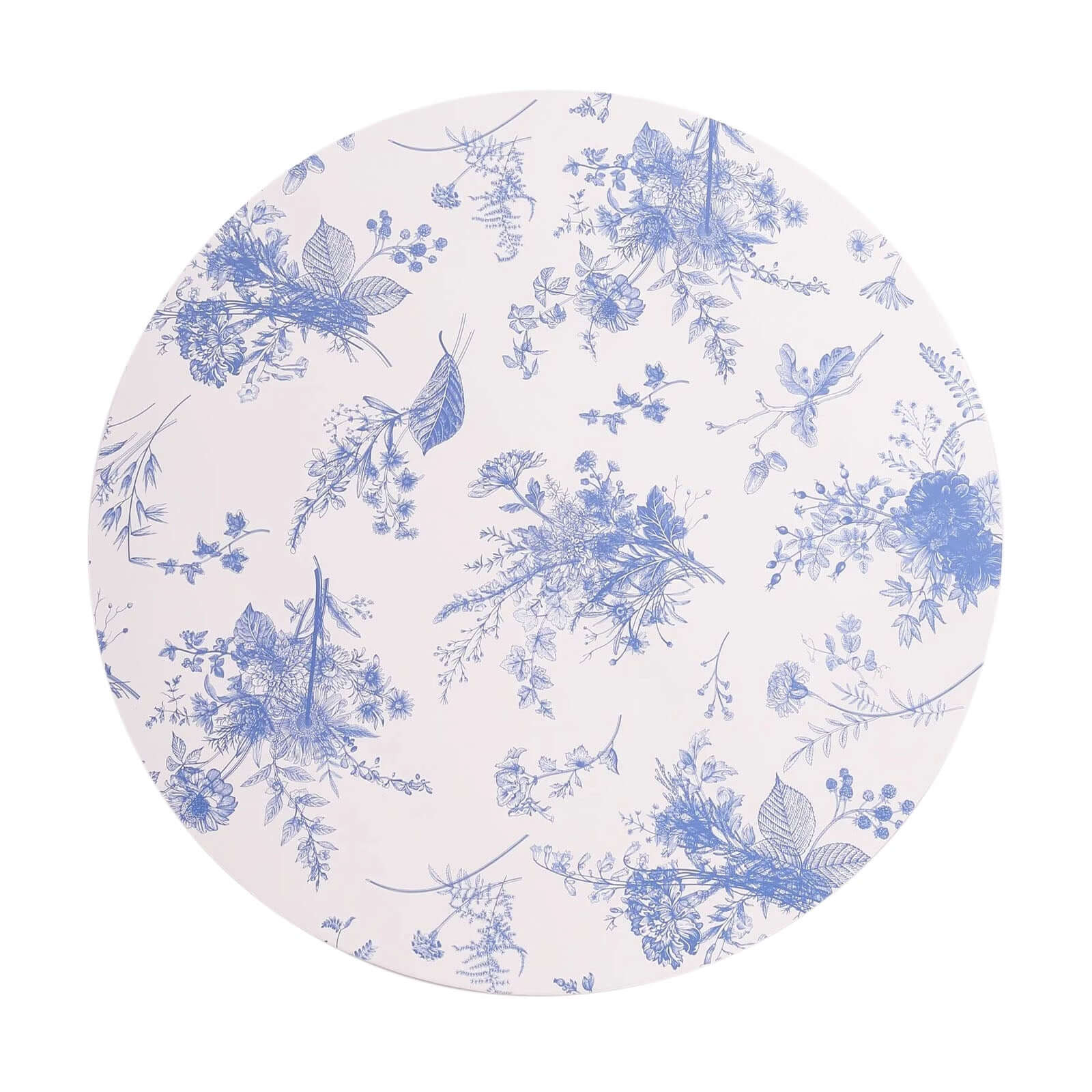 6-Pack Disposable Charger Plates in French Toile Print 13" in White/Blue - 700GSM Floral Paper Chargers for Classy & Convenient Dining - Image 8