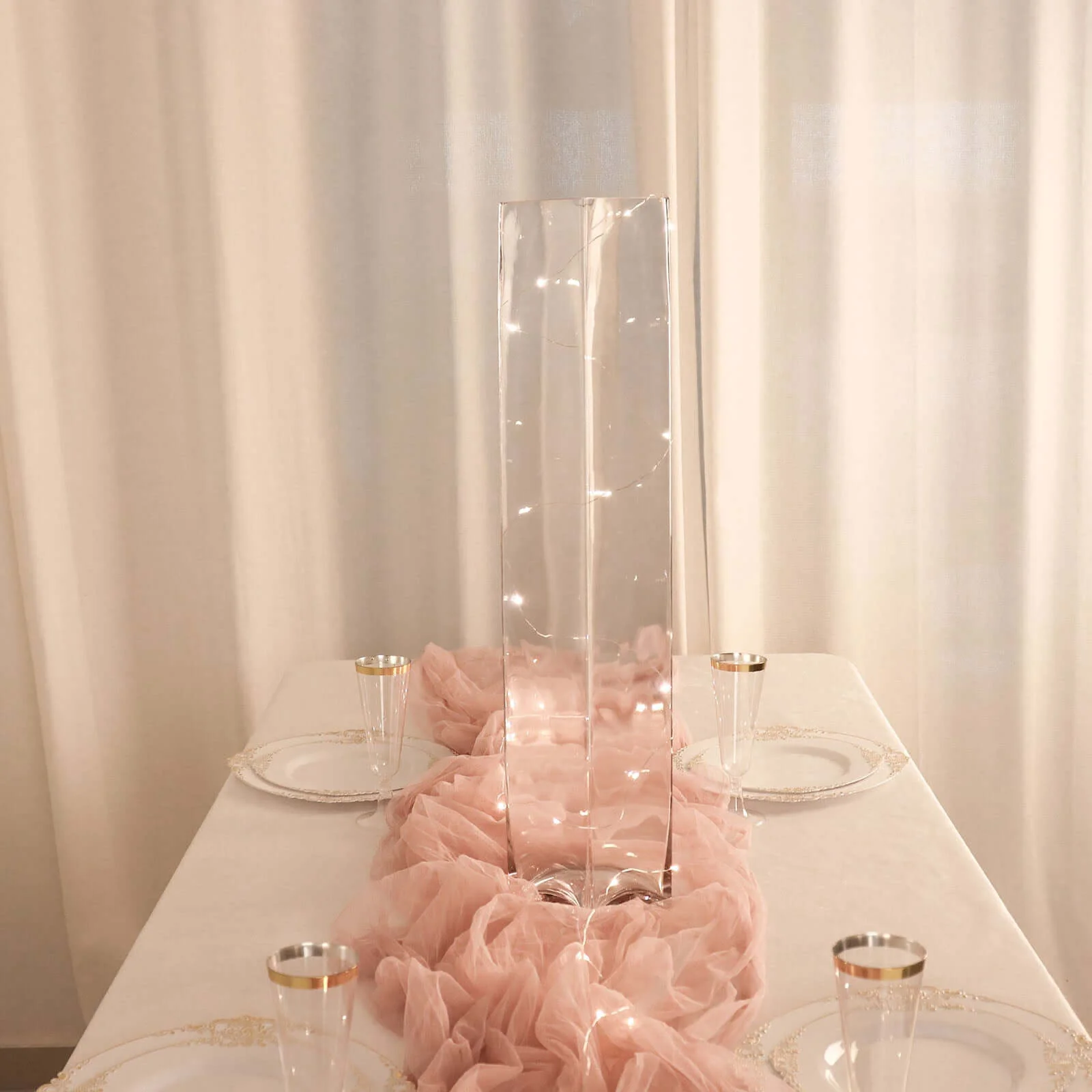 6-Pack Glass Cylinder Vases Square Design 24" Clear - Heavy Duty Flower Centerpieces for Events - Image 10