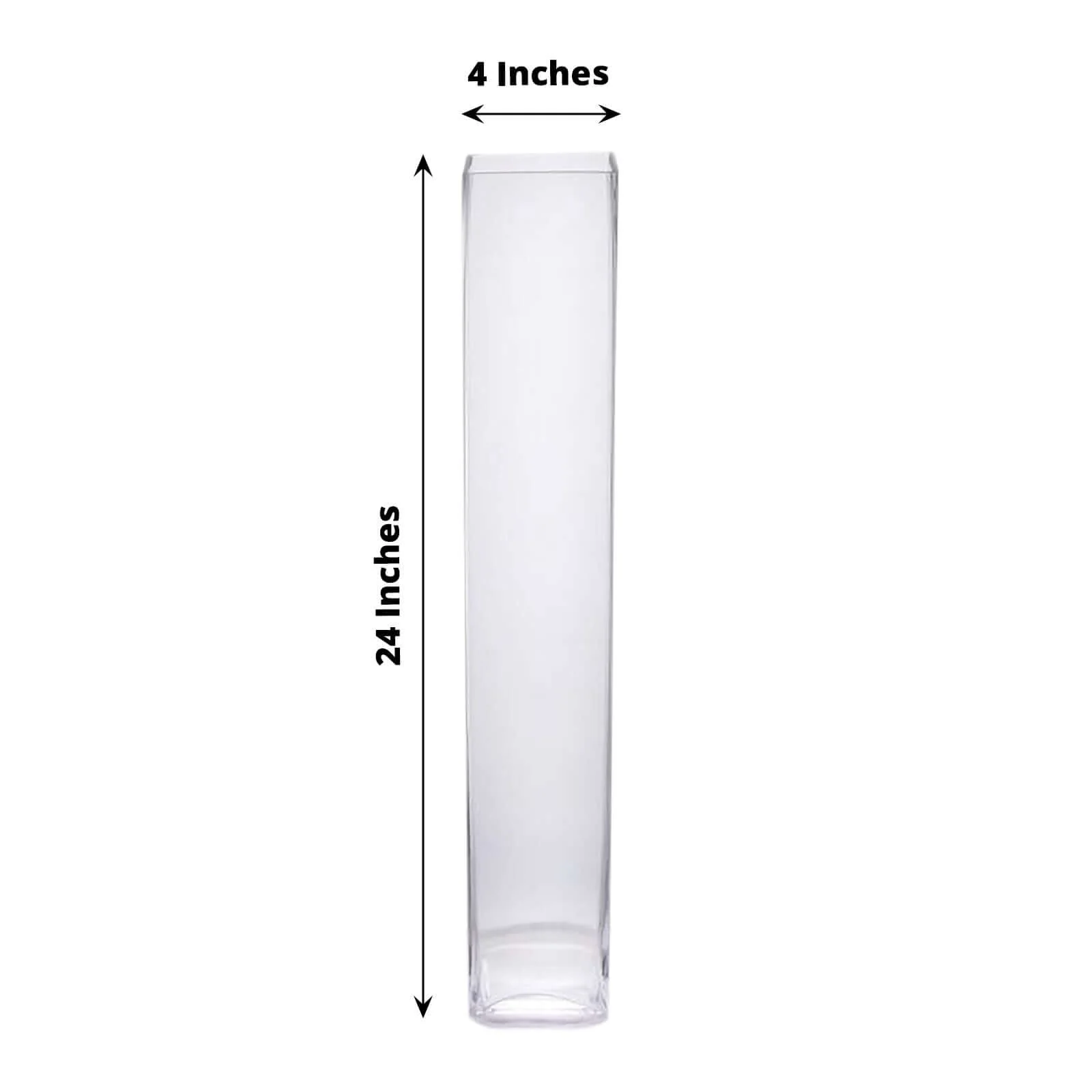 6-Pack Glass Cylinder Vases Square Design 24" Clear - Heavy Duty Flower Centerpieces for Events - Image 3