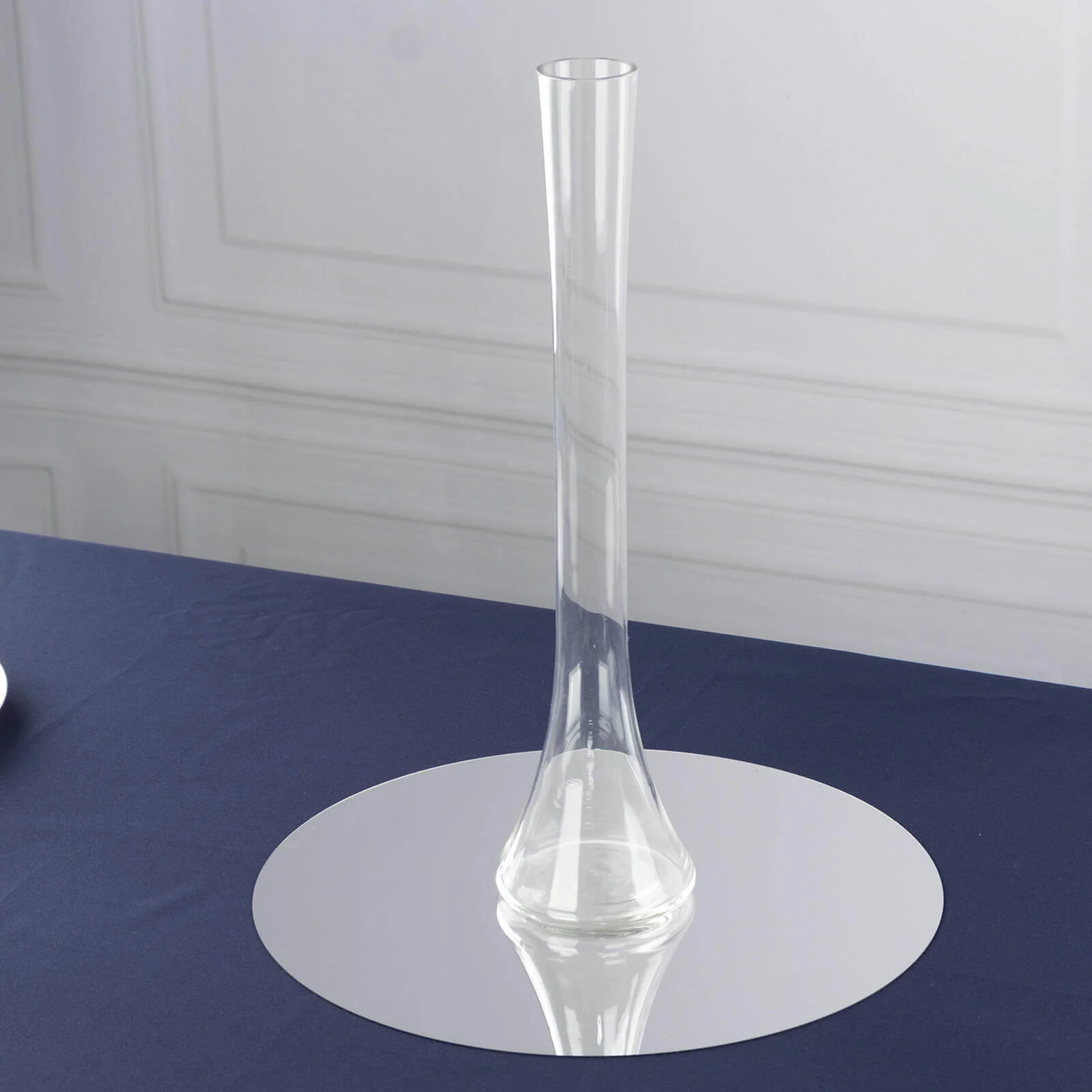 6-Pack Glass Eiffel Tower Vases 16" Clear with Round Base - Heavy Duty Skinny Flower Centerpieces - Image 2
