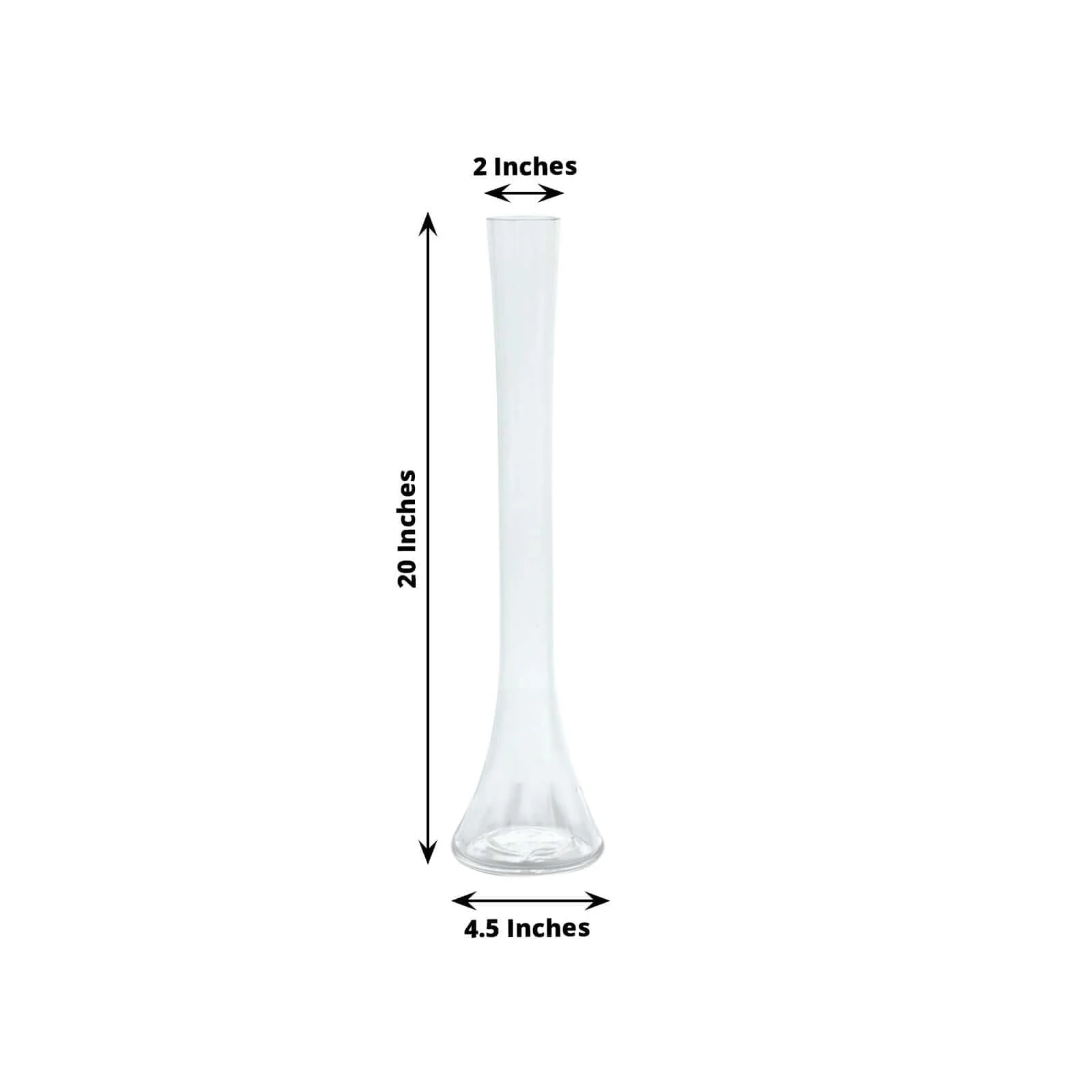 6-Pack Glass Eiffel Tower Vases 20" Clear with Round Base - Heavy Duty Skinny Flower Centerpieces - Image 3