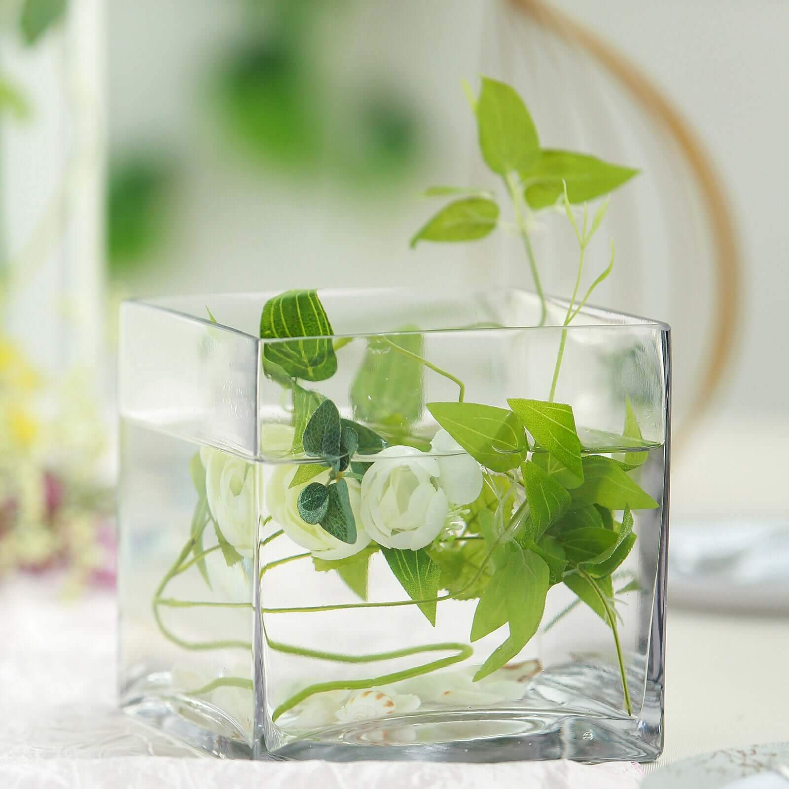 6-Pack Glass Flower Vases Heavy Duty 6" Clear - Durable Table Centerpieces for Events - Image 13