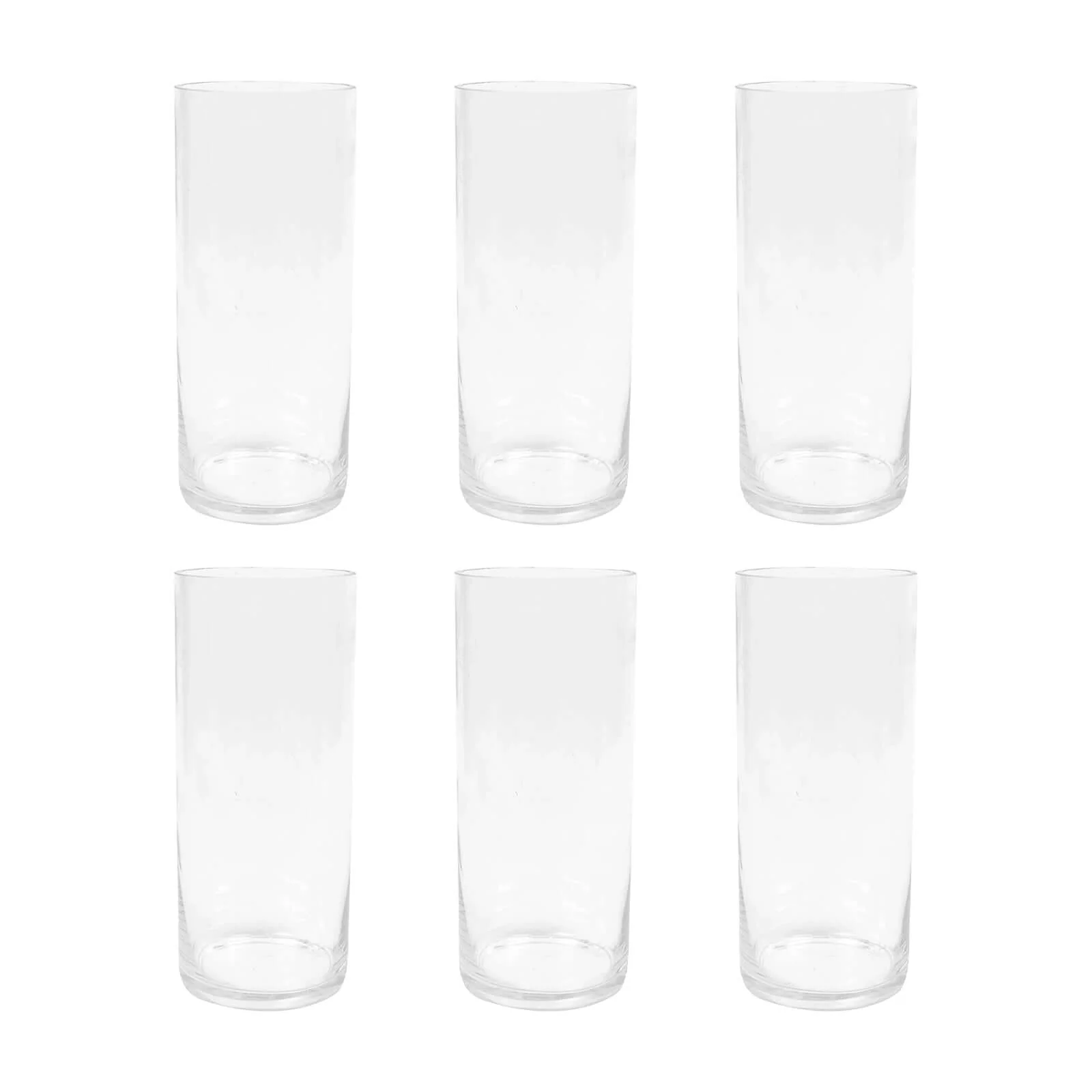 6-Pack Glass Flower Vases Heavy Duty Cylinder Design 12" Clear - Durable Centerpieces for Events - Image 3