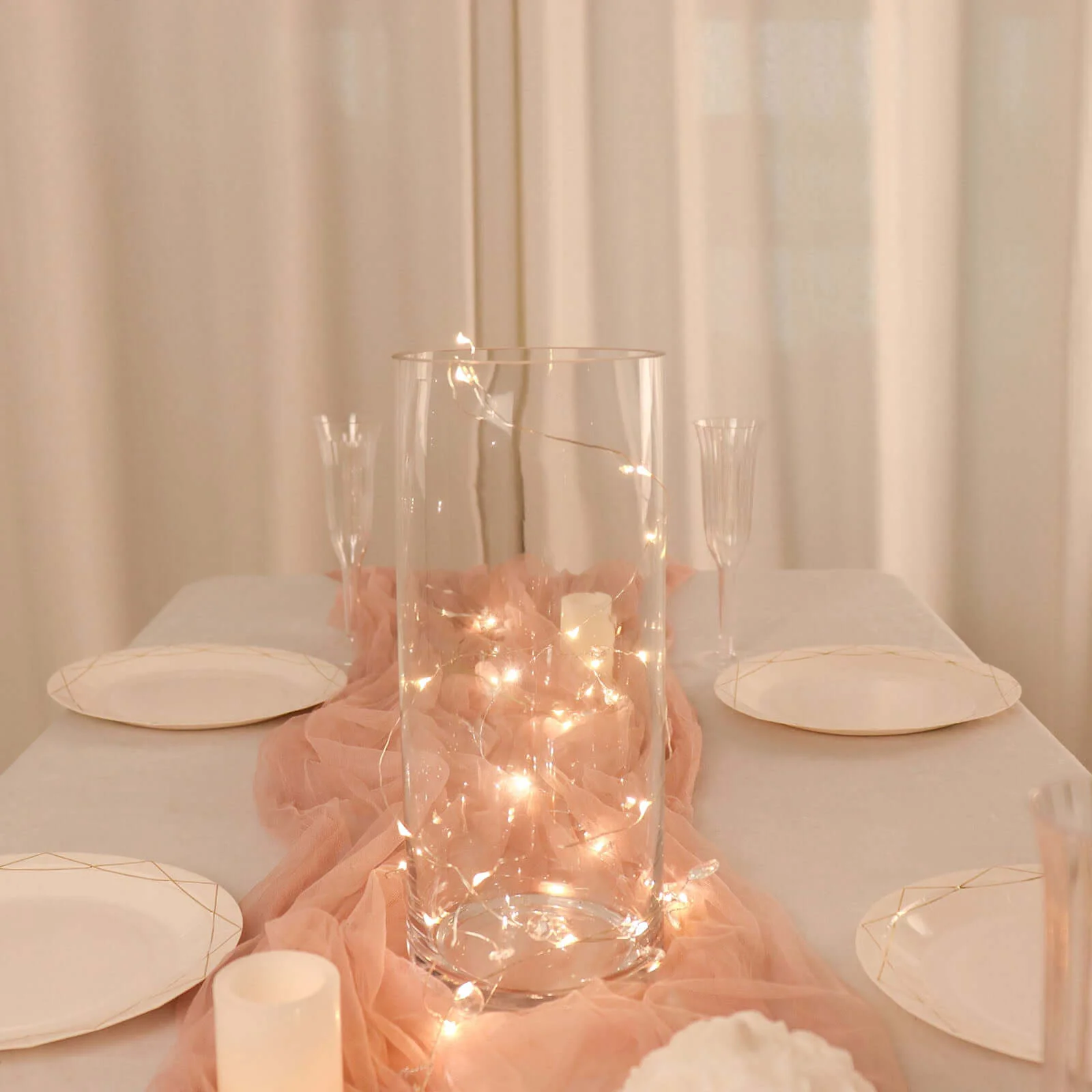 6-Pack Glass Flower Vases Heavy Duty Cylinder Design 12" Clear - Durable Centerpieces for Events - Image 6