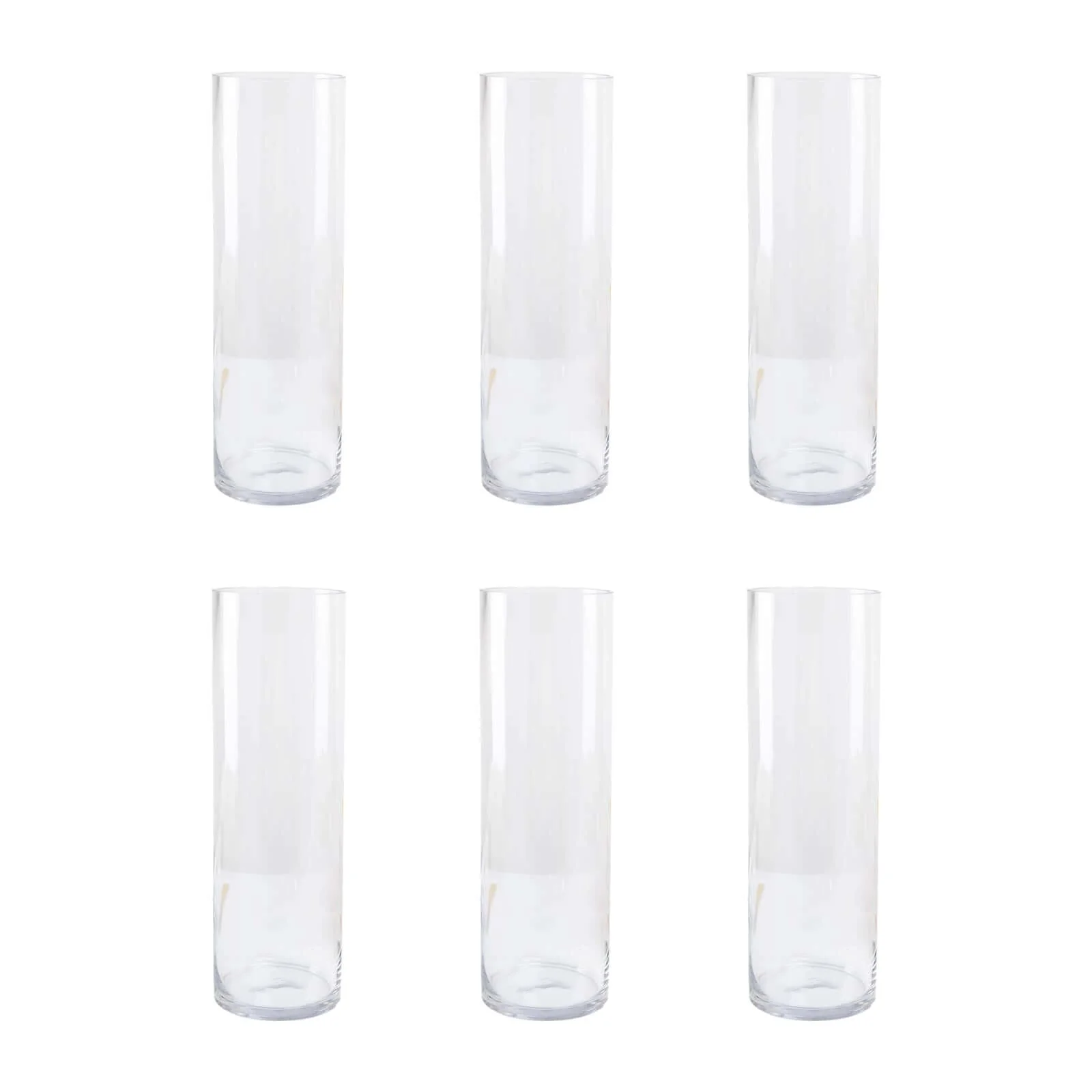 6-Pack Glass Flower Vases Heavy Duty Cylinder Design 14" Clear - Durable Centerpieces for Events - Image 6