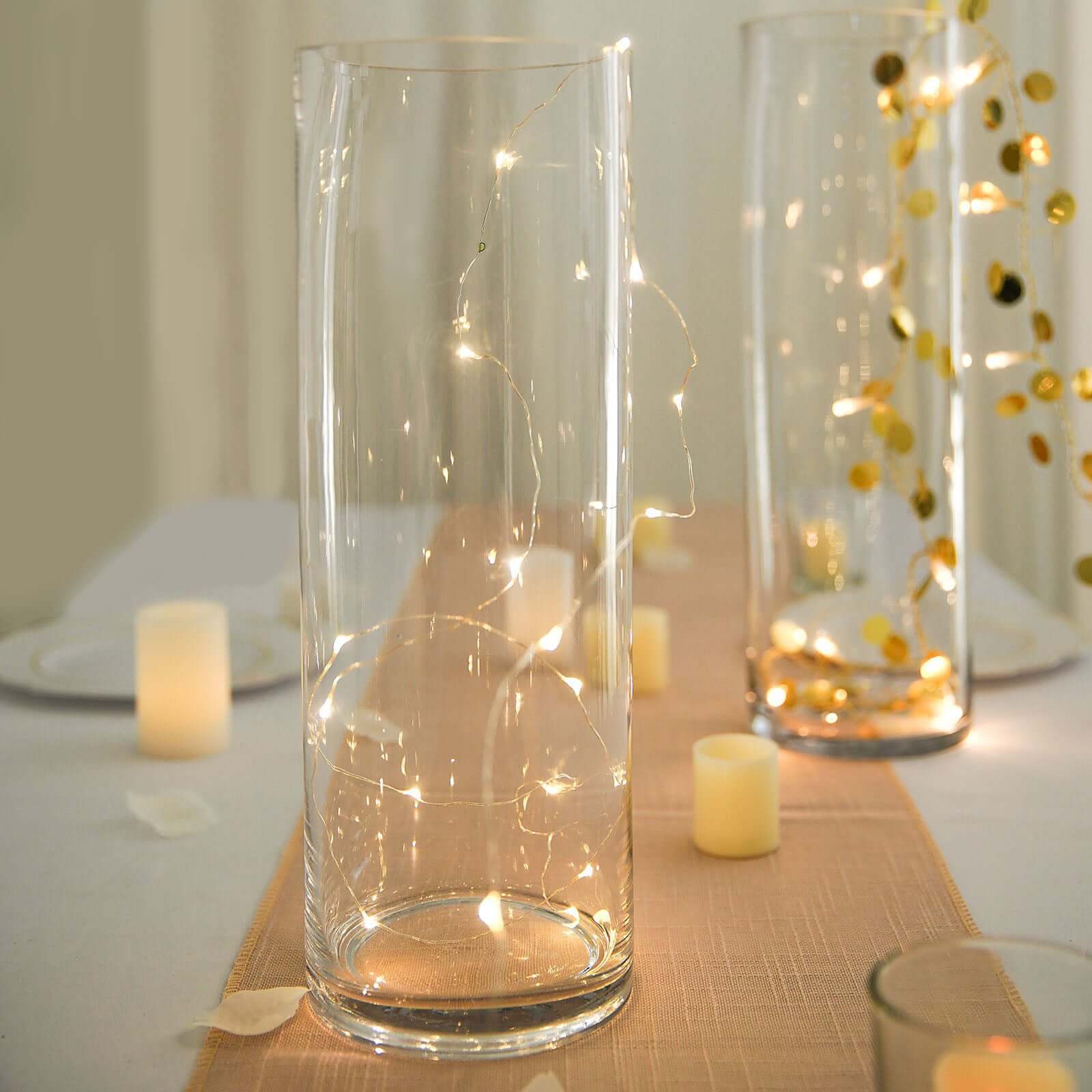 6-Pack Glass Flower Vases Heavy Duty Cylinder Design 14" Clear - Durable Centerpieces for Events - Image 8