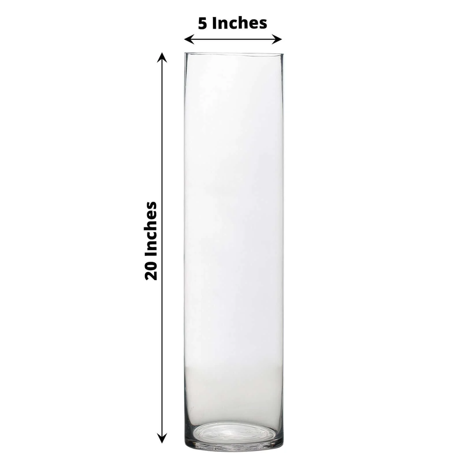 6-Pack Glass Flower Vases Heavy Duty Cylinder Design 20" Clear - Durable Centerpieces for Events - Image 3