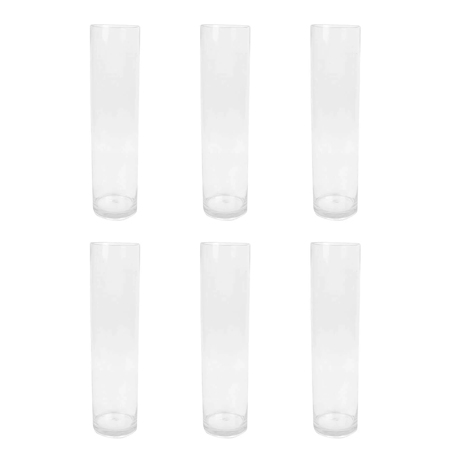 6-Pack Glass Flower Vases Heavy Duty Cylinder Design 20" Clear - Durable Centerpieces for Events - Image 6