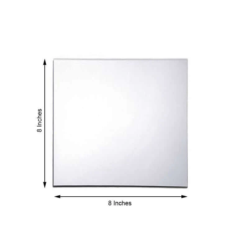 6-Pack Glass Mirror Table Centerpiece 8" Square Hanging Wall Decor - Reflective Event Decorations - Image 3